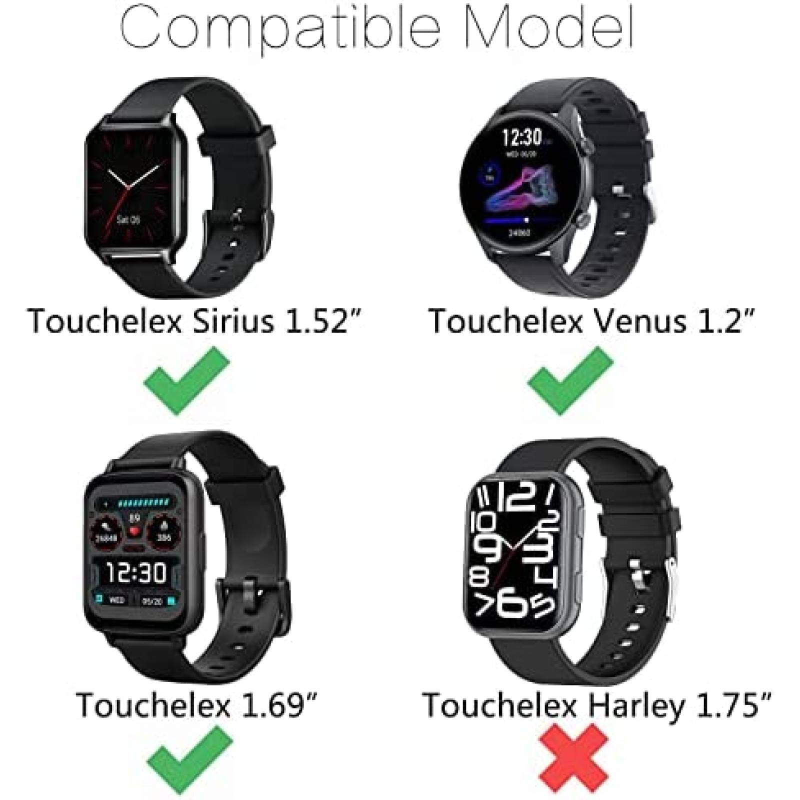 2 Correas Para Smartwatch FitTurn Compatible con TouchElex