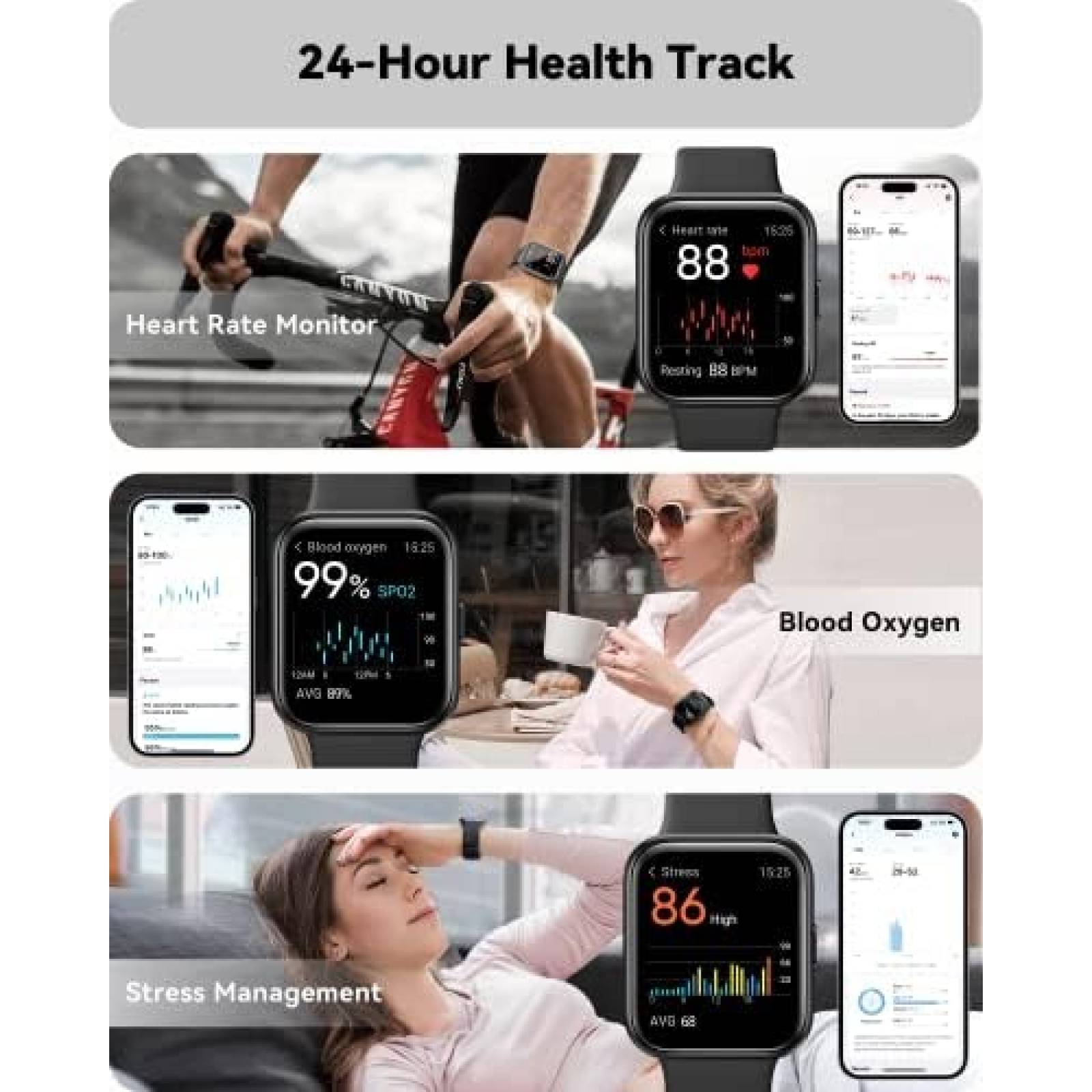 Paquete de 2 Smartwatch ENOMIR Mide Frecuencia Cardiaca