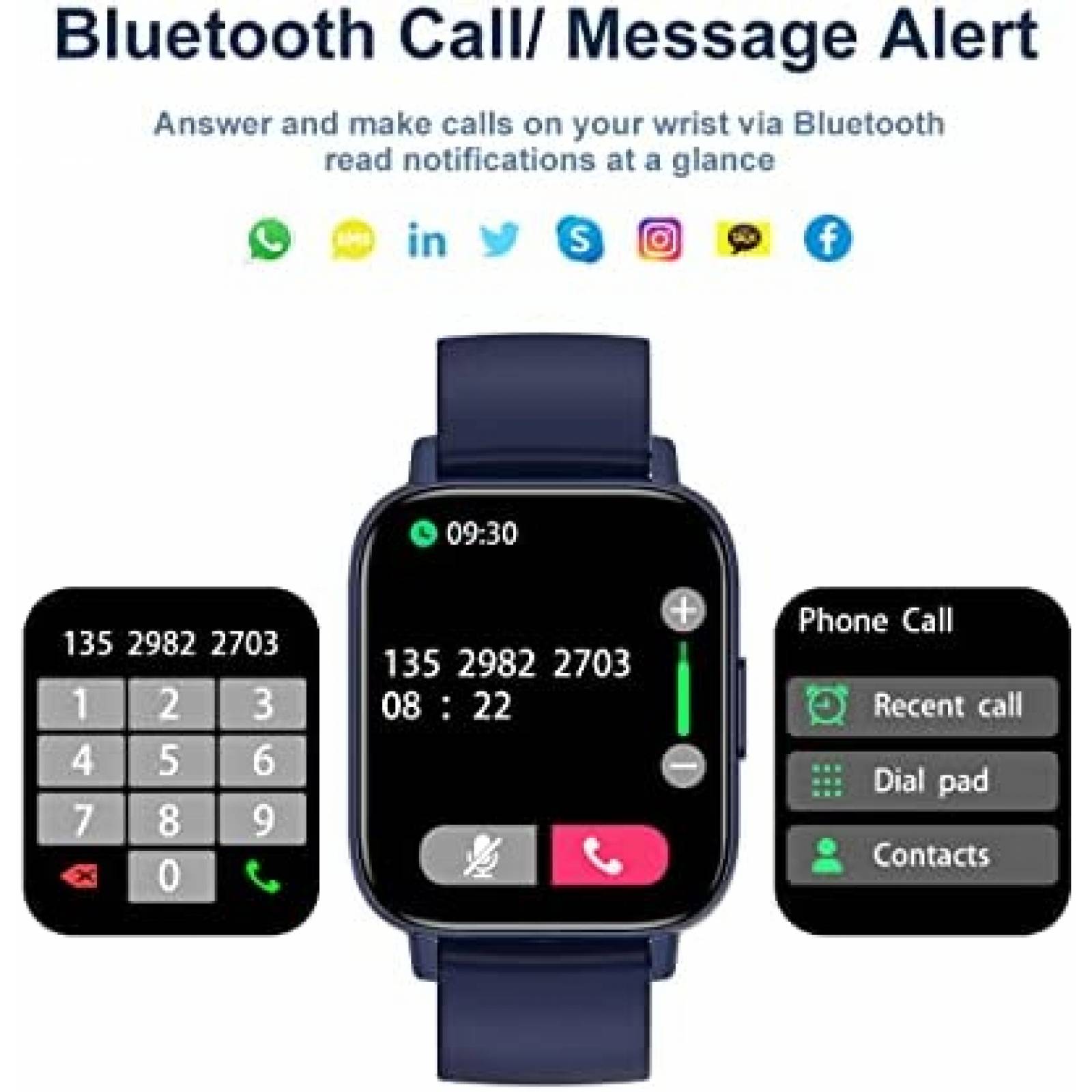 Smartwatch Jassco Rastreador Actividad Fisica -Azul Marino
