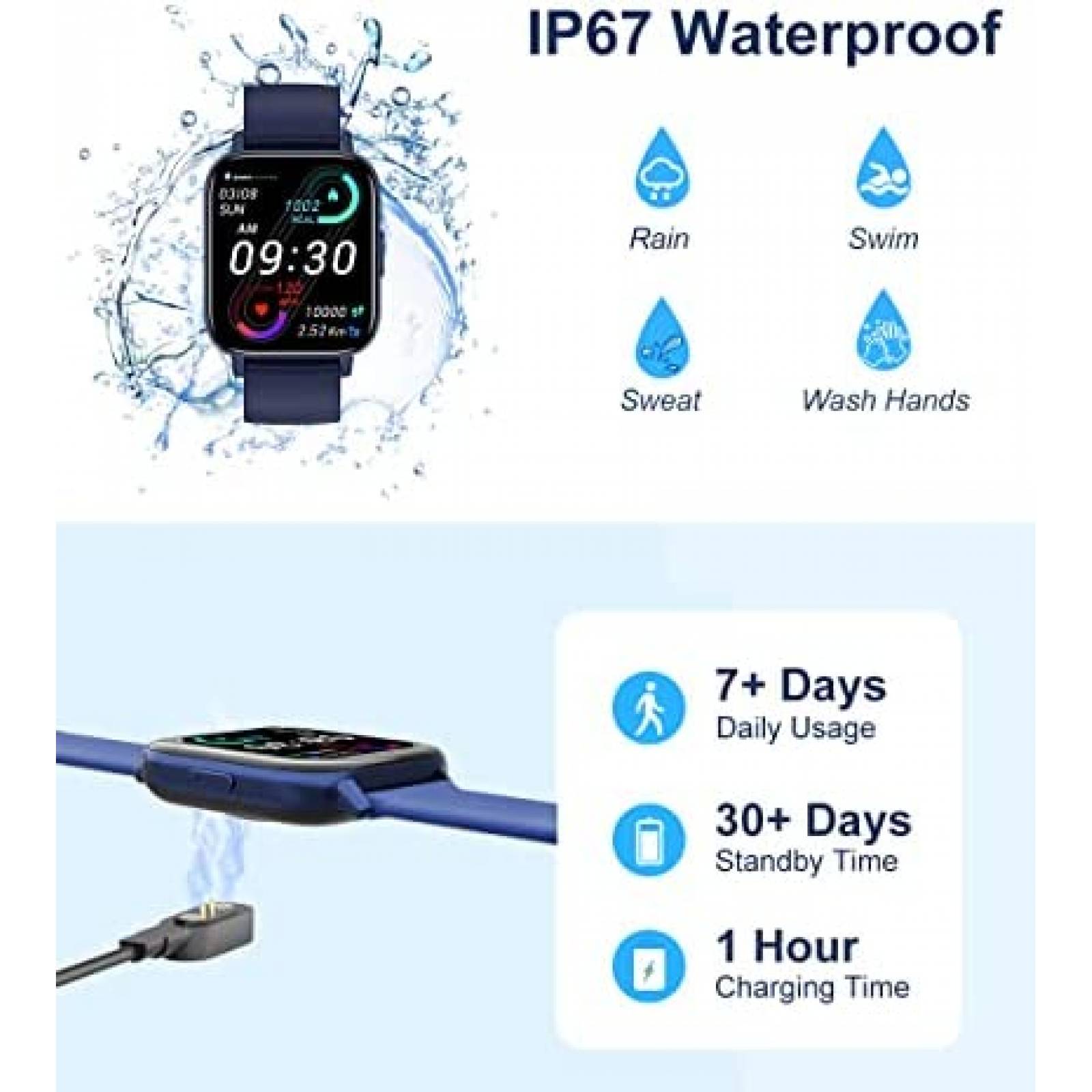 Smartwatch Jassco Rastreador Actividad Fisica -Azul Marino