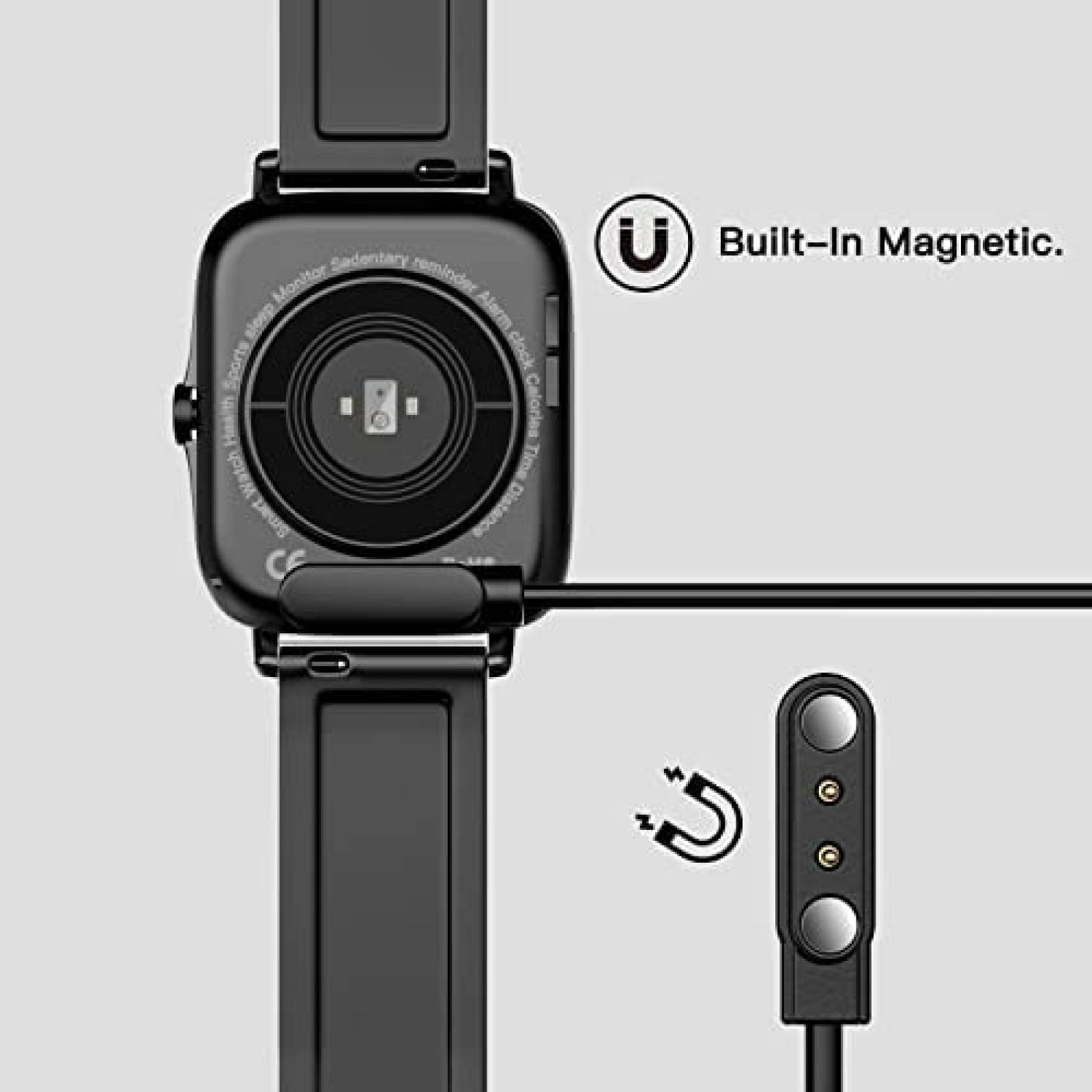 Cargador de reloj inteligente, cable de carga magnético para reloj  inteligente, PVC, ABS, rápido sobre voltaje para oficina (negro)