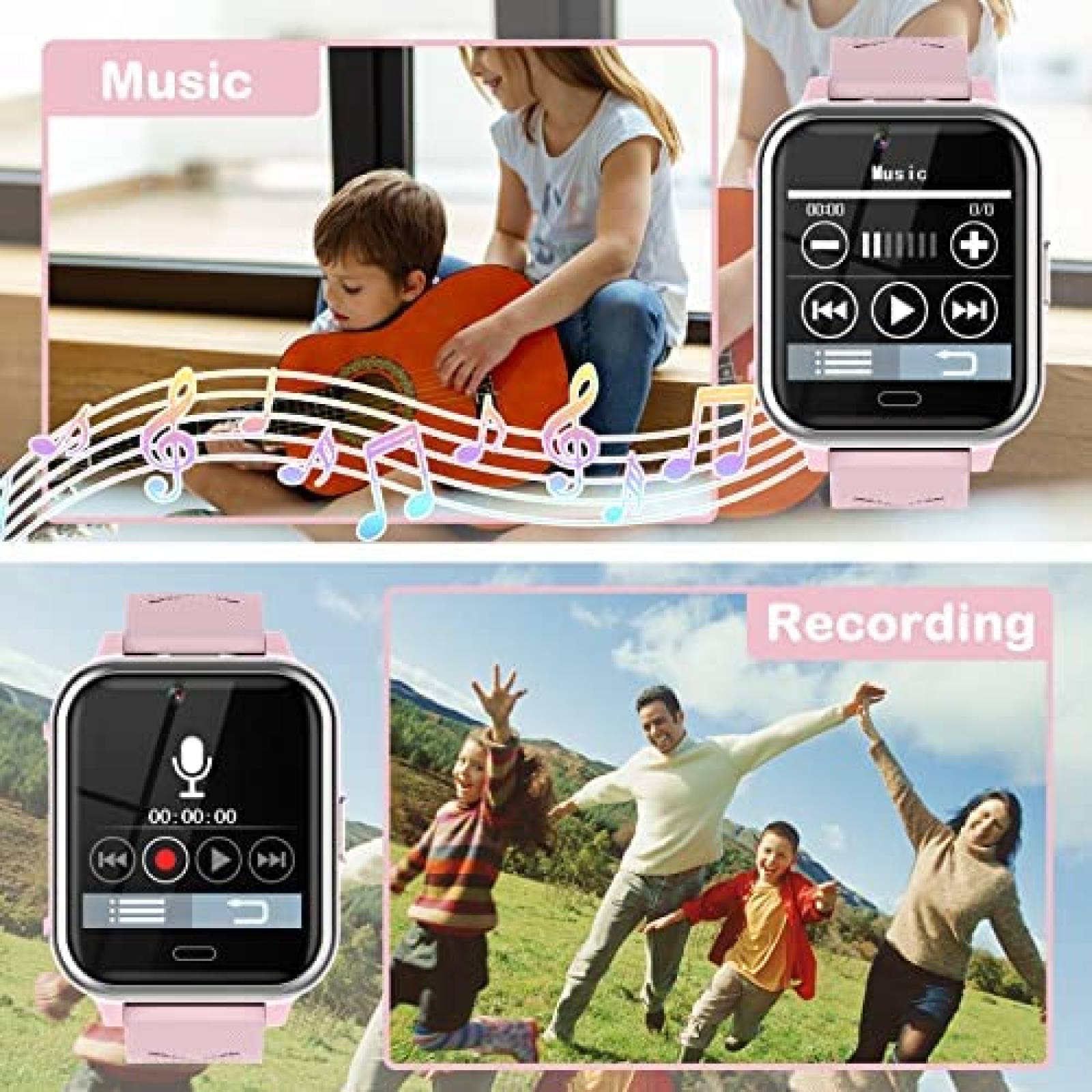 Reloj Inteligente FARSAGION Para Niños con Juegos -Rosa