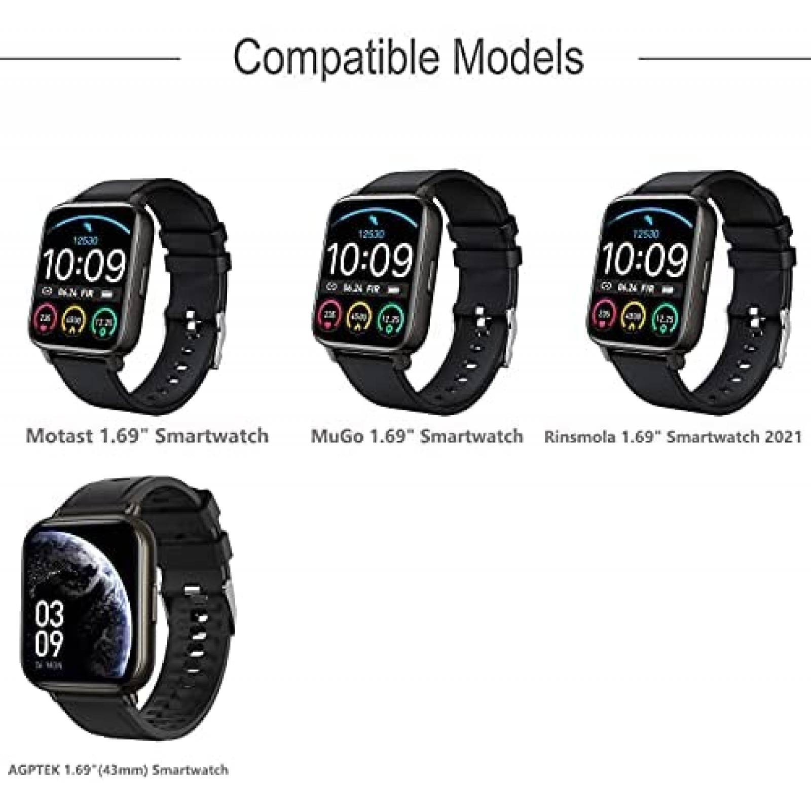 Correa de Reloj Lamshaw Para AGPTEK Mu-Go Rinsmola -Purpura