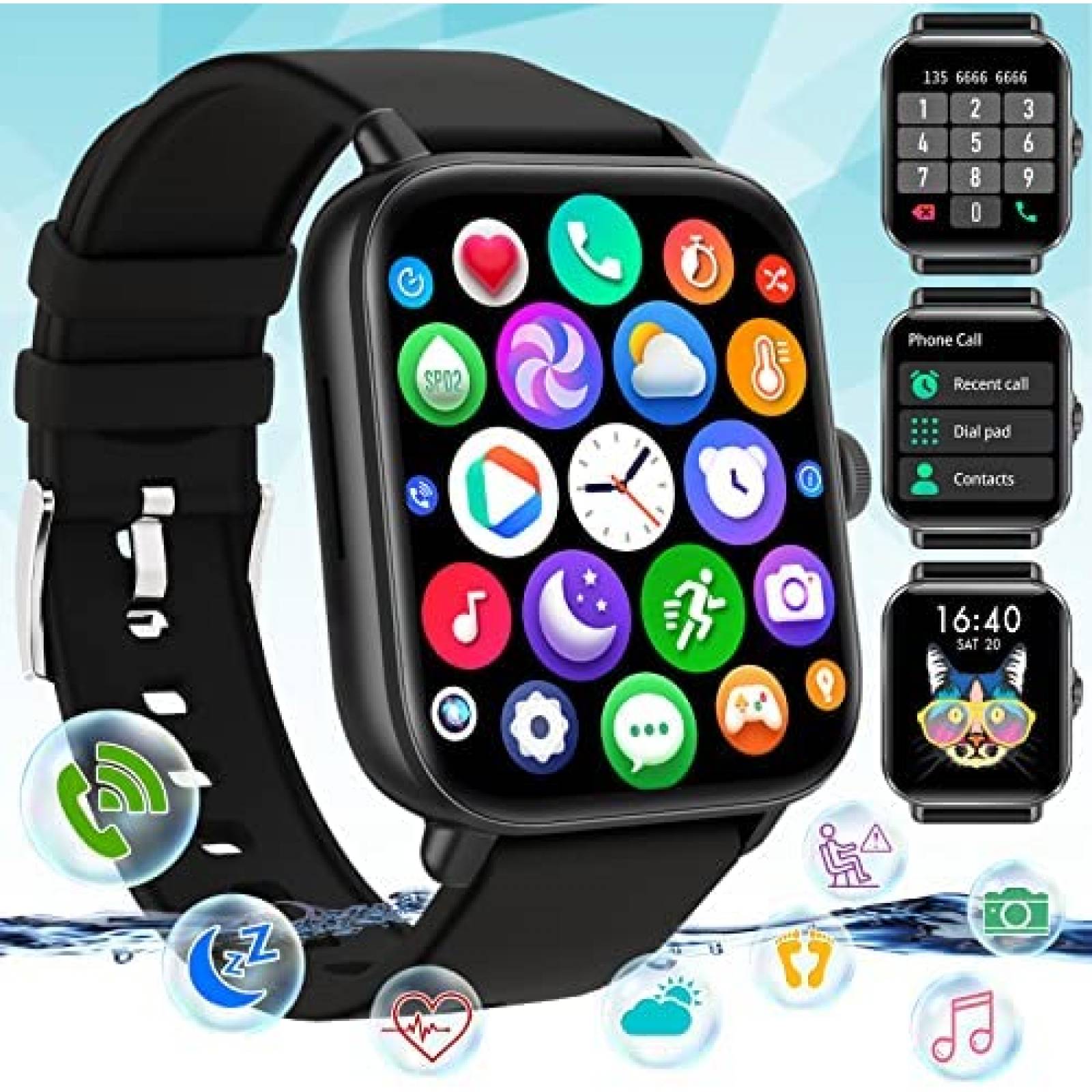SmartWatch Watchiee Fitness Bluetooth Touchscreen -Negro