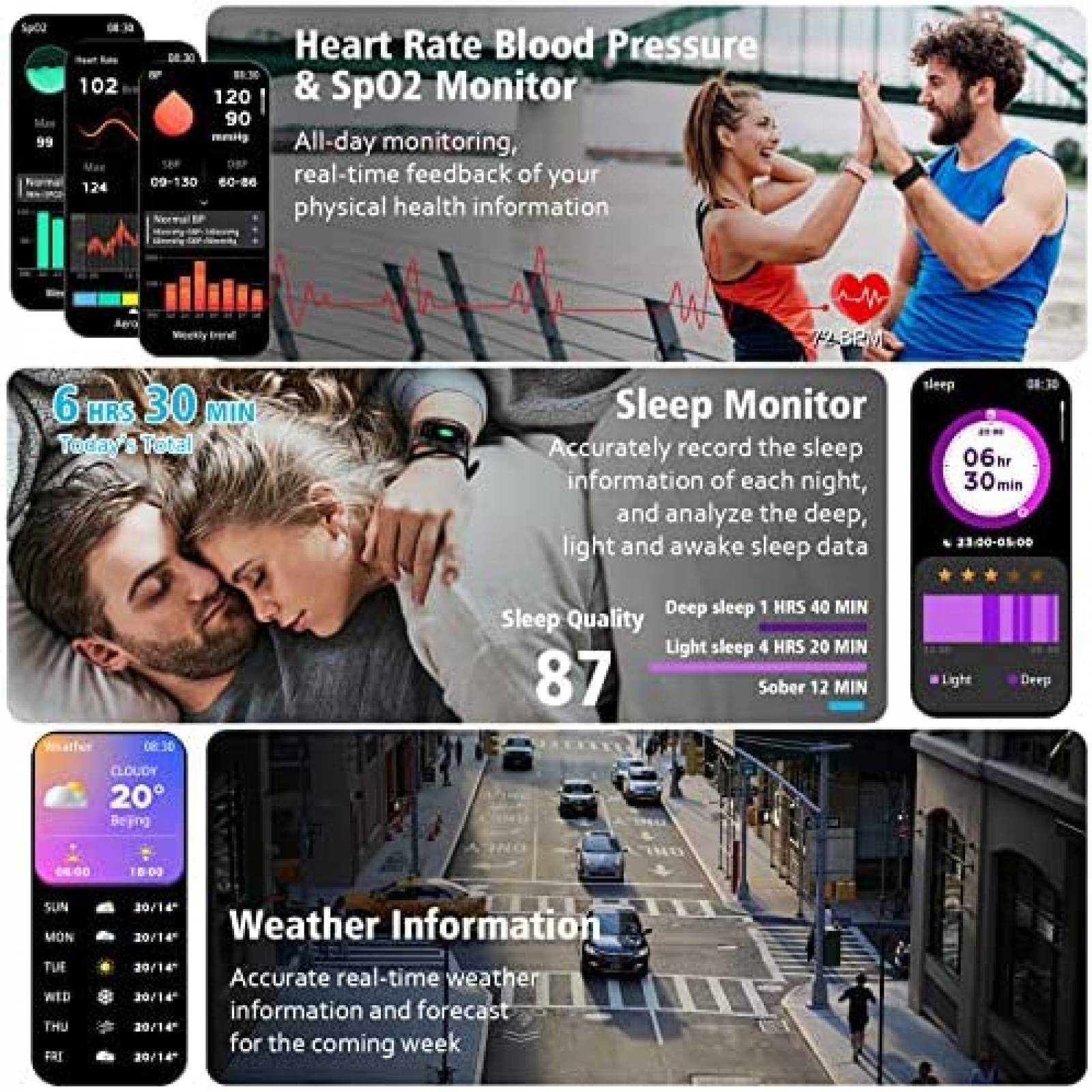SmartWatch Watchiee Fitness Bluetooth Touchscreen -Negro