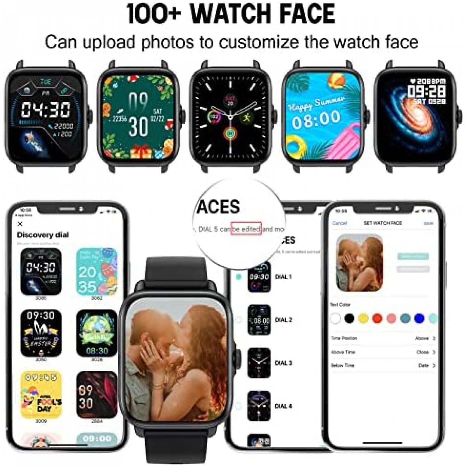 SmartWatch Watchiee Fitness Bluetooth Touchscreen -Negro