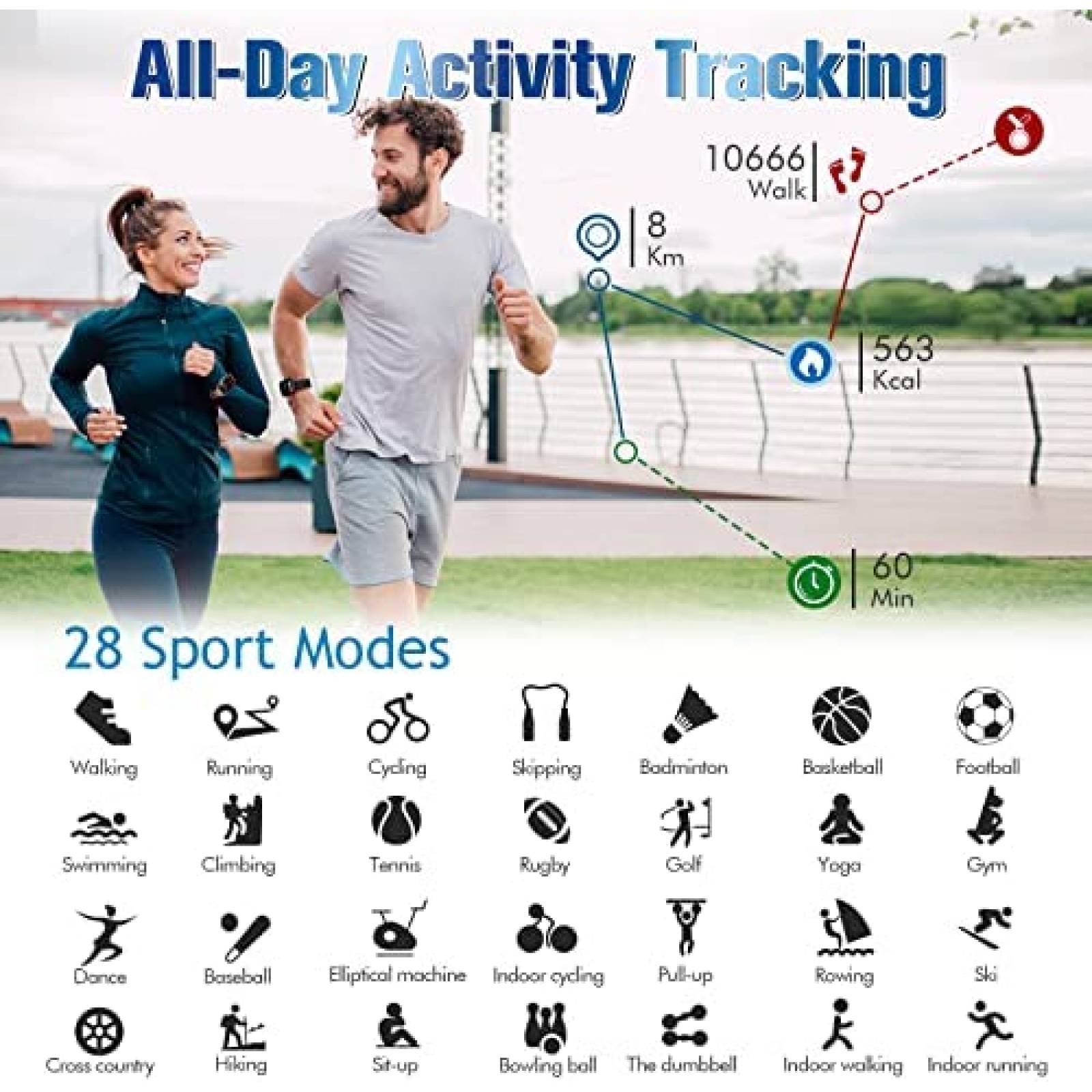 SmartWatch Watchiee Fitness Bluetooth Touchscreen -Negro