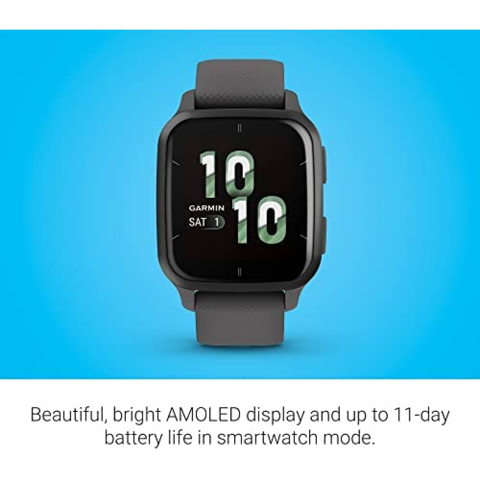 Smartwatch Garmin Venu Sq 2 GPS Monitoreo de Salud -Negro