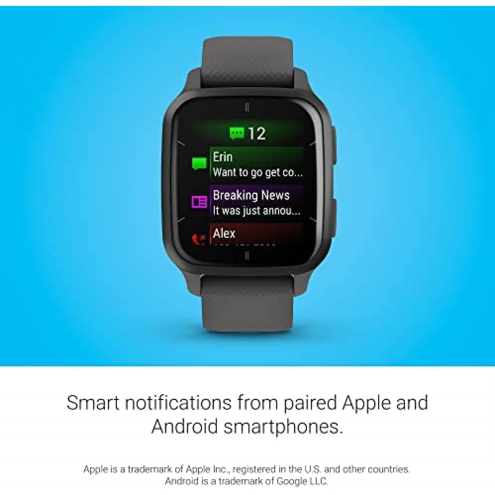 Smartwatch Garmin Venu Sq 2 GPS Monitoreo de Salud -Negro