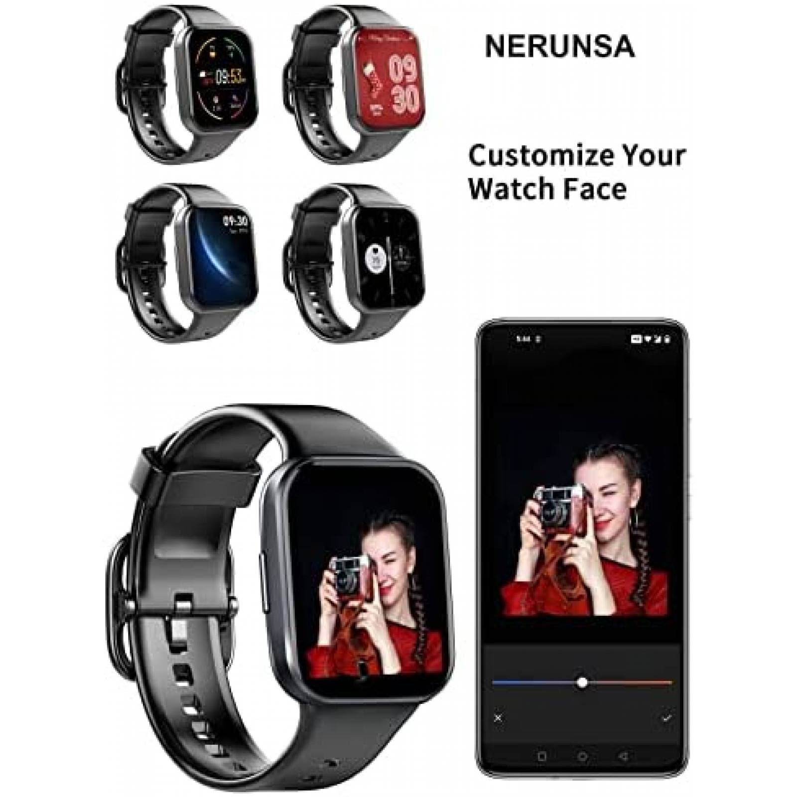 SmartWatch NERUNSA Fitness Bluetooth Touchscreen -Negro