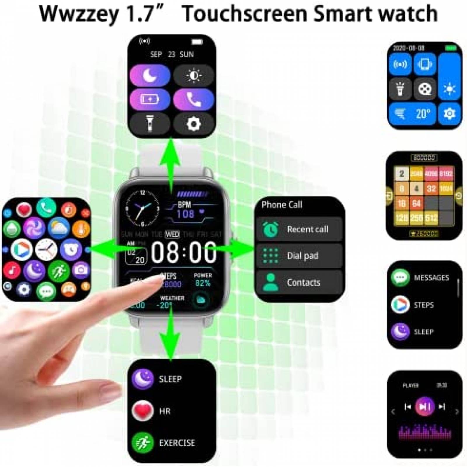 Smartwatch Wwzzey Y20GTA Para Responder/Hacer Llamadas