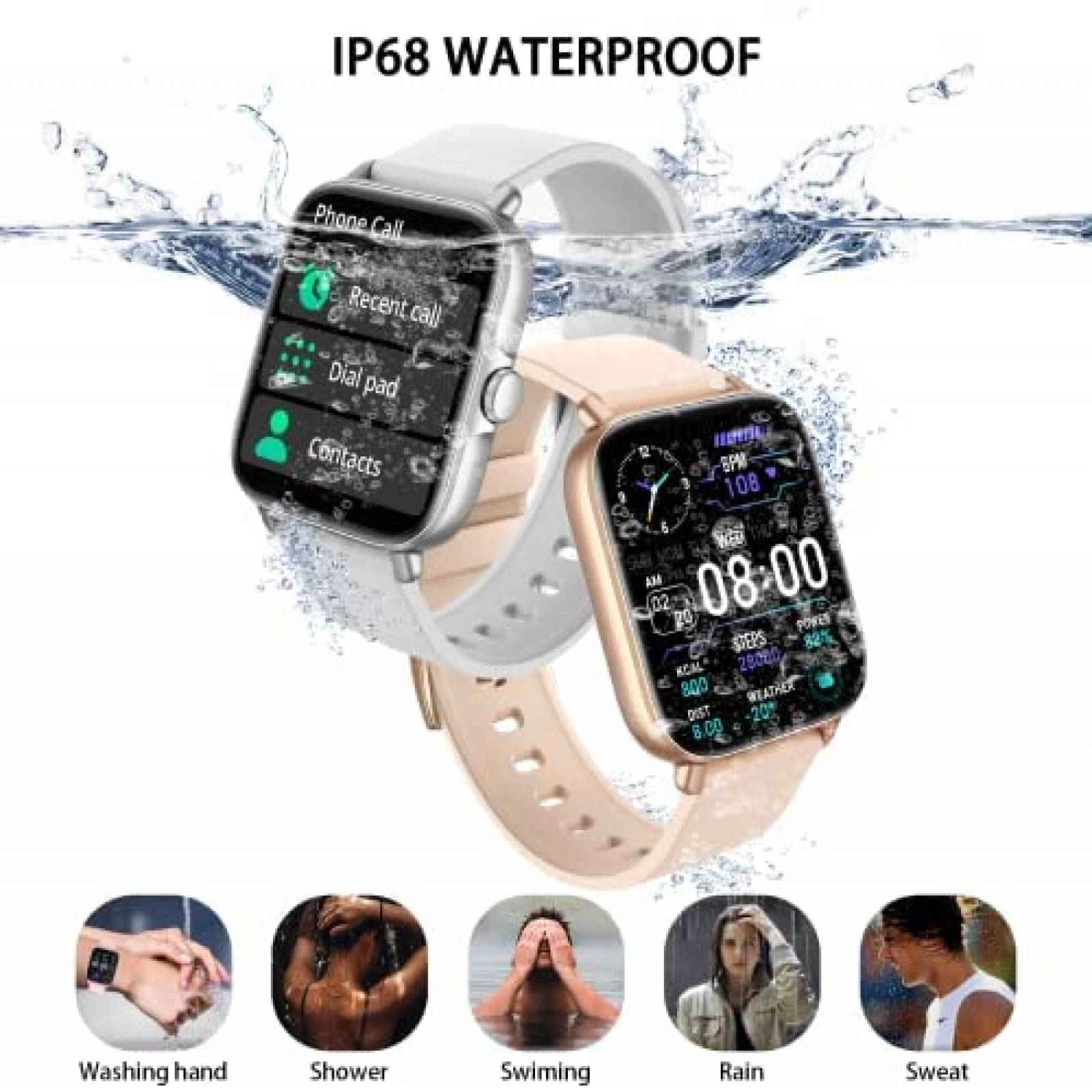 Smartwatch Wwzzey Y20GTA Para Responder/Hacer Llamadas