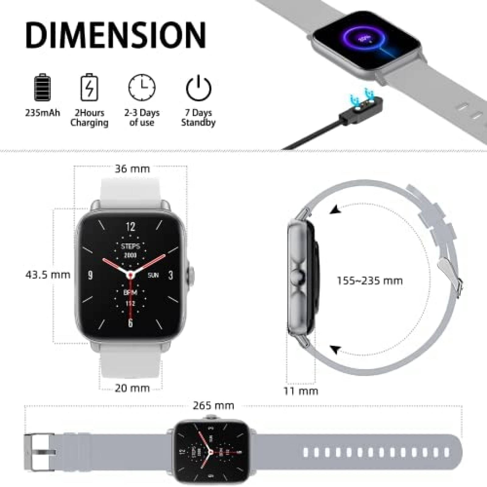 Smartwatch Wwzzey Y20GTA Para Responder/Hacer Llamadas