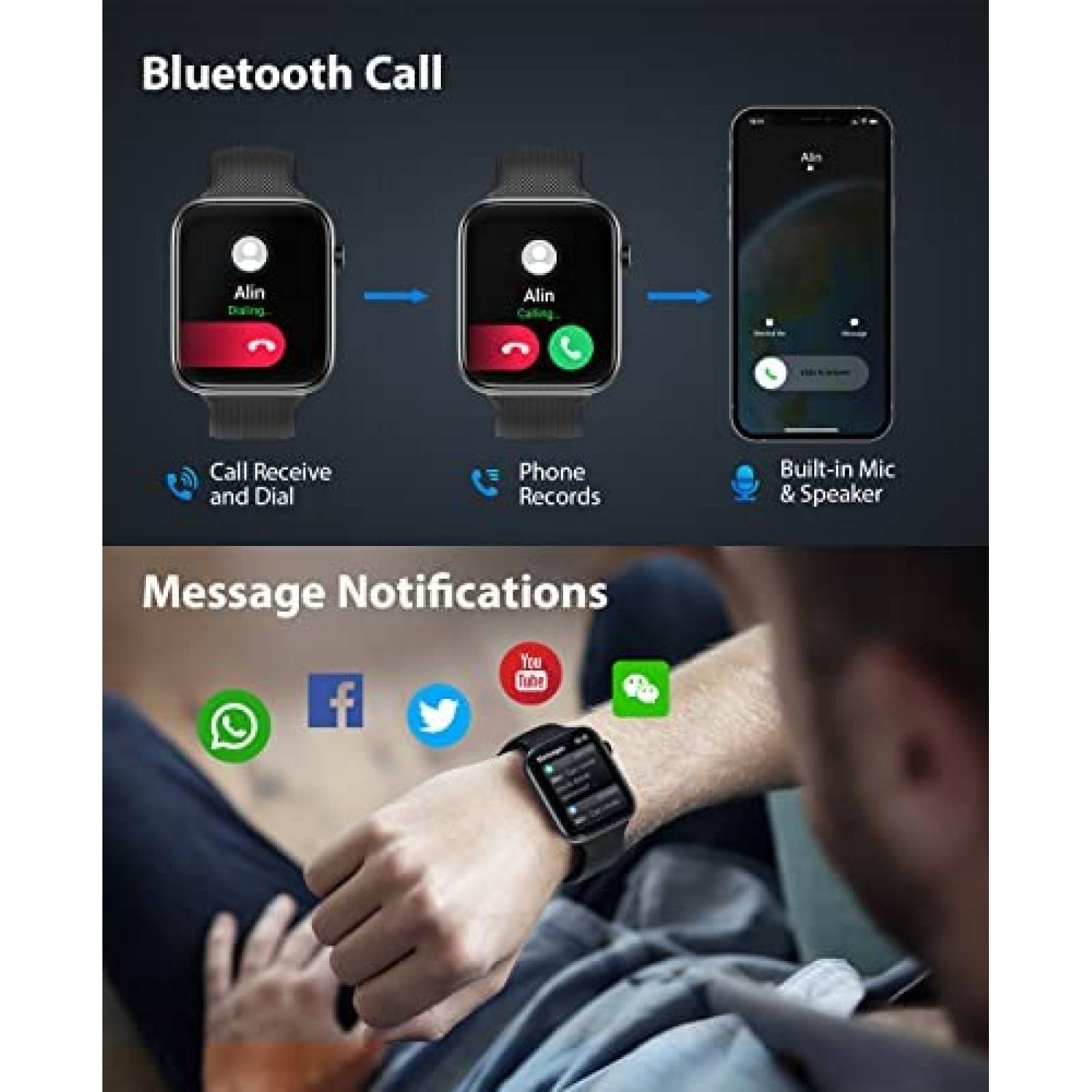 Smartwatch Mr.Gorbar Rastreador de Actividad Fisica -Negro