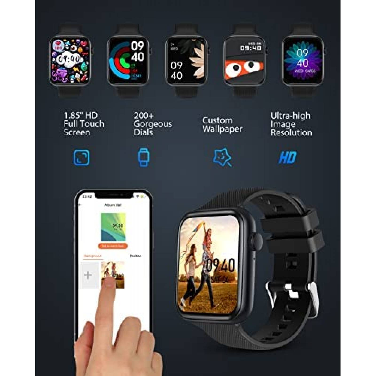 Smartwatch Mr.Gorbar Rastreador de Actividad Fisica -Negro