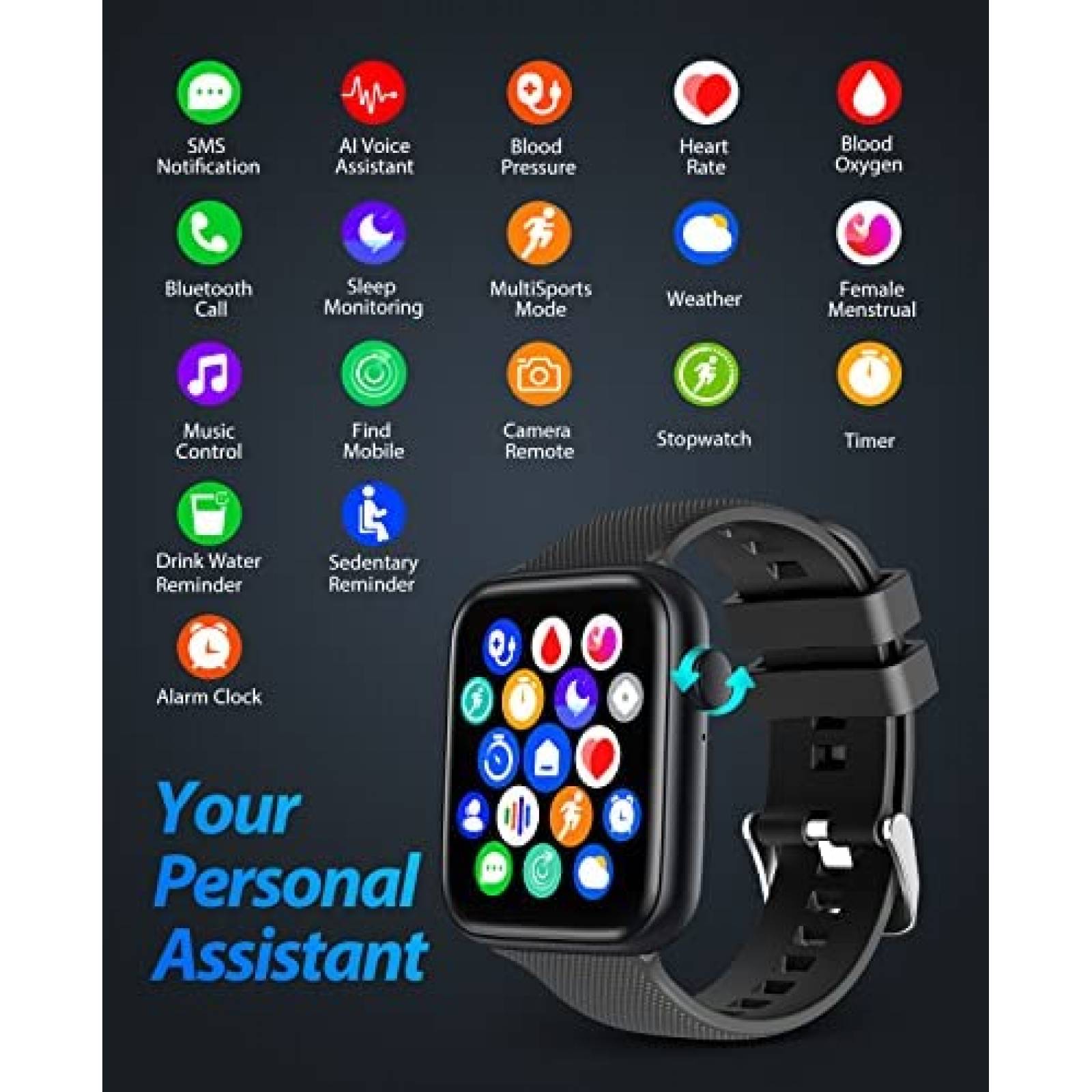 Smartwatch Mr.Gorbar Rastreador de Actividad Fisica -Negro