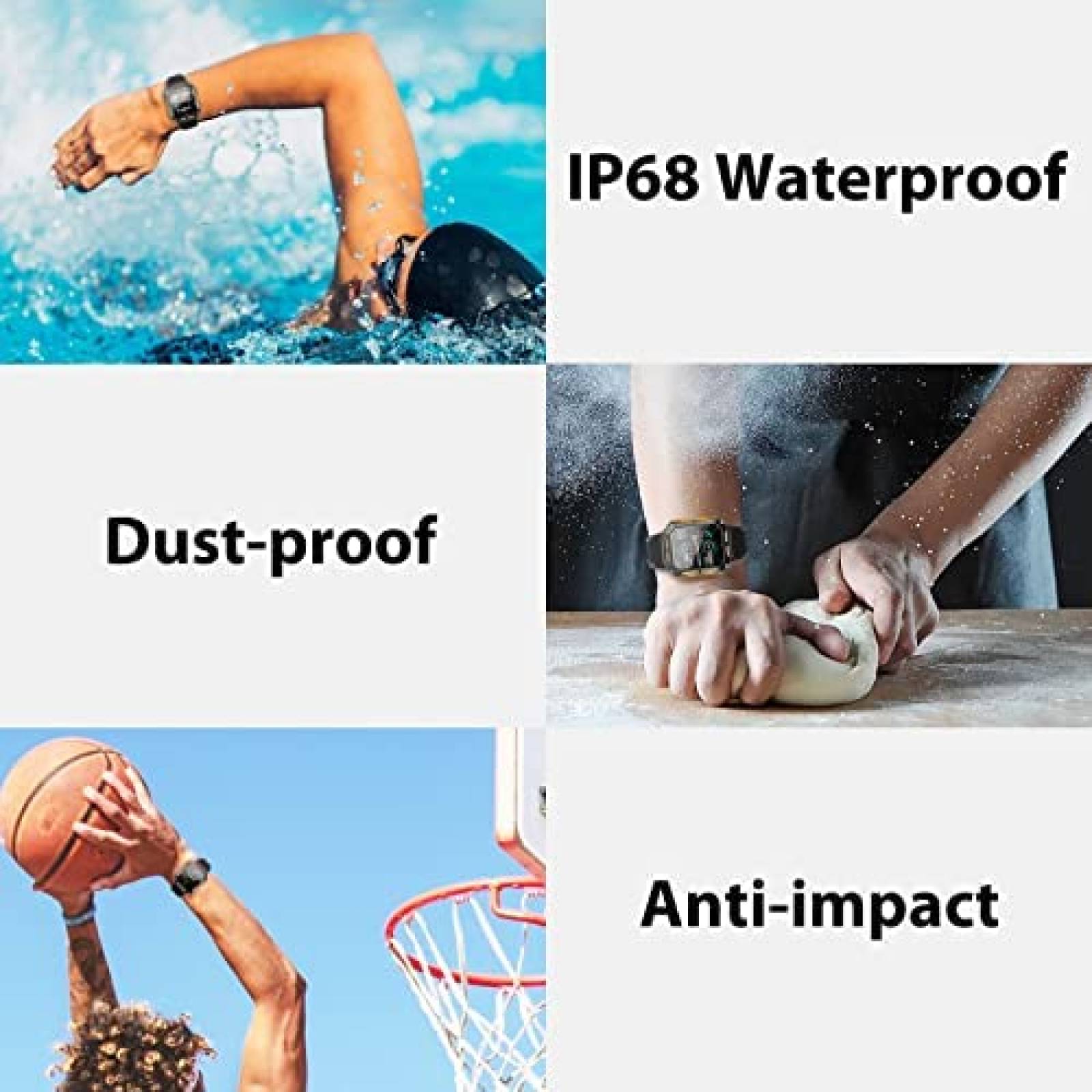 Smartwatch WalkerFit M2 Mide Frecuencia Cardiaca -Negro