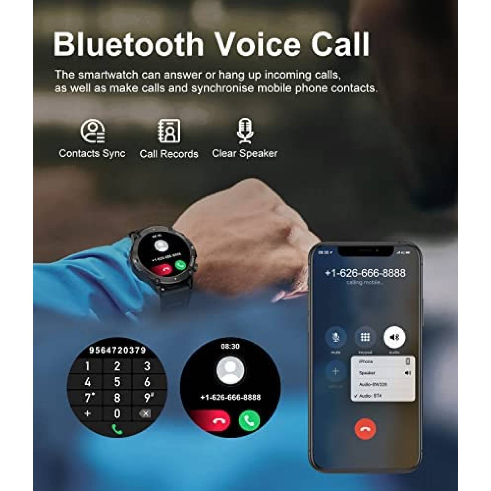 SmartWatch SIEMORL Fitness Bluetooth Touchscreen -Negro