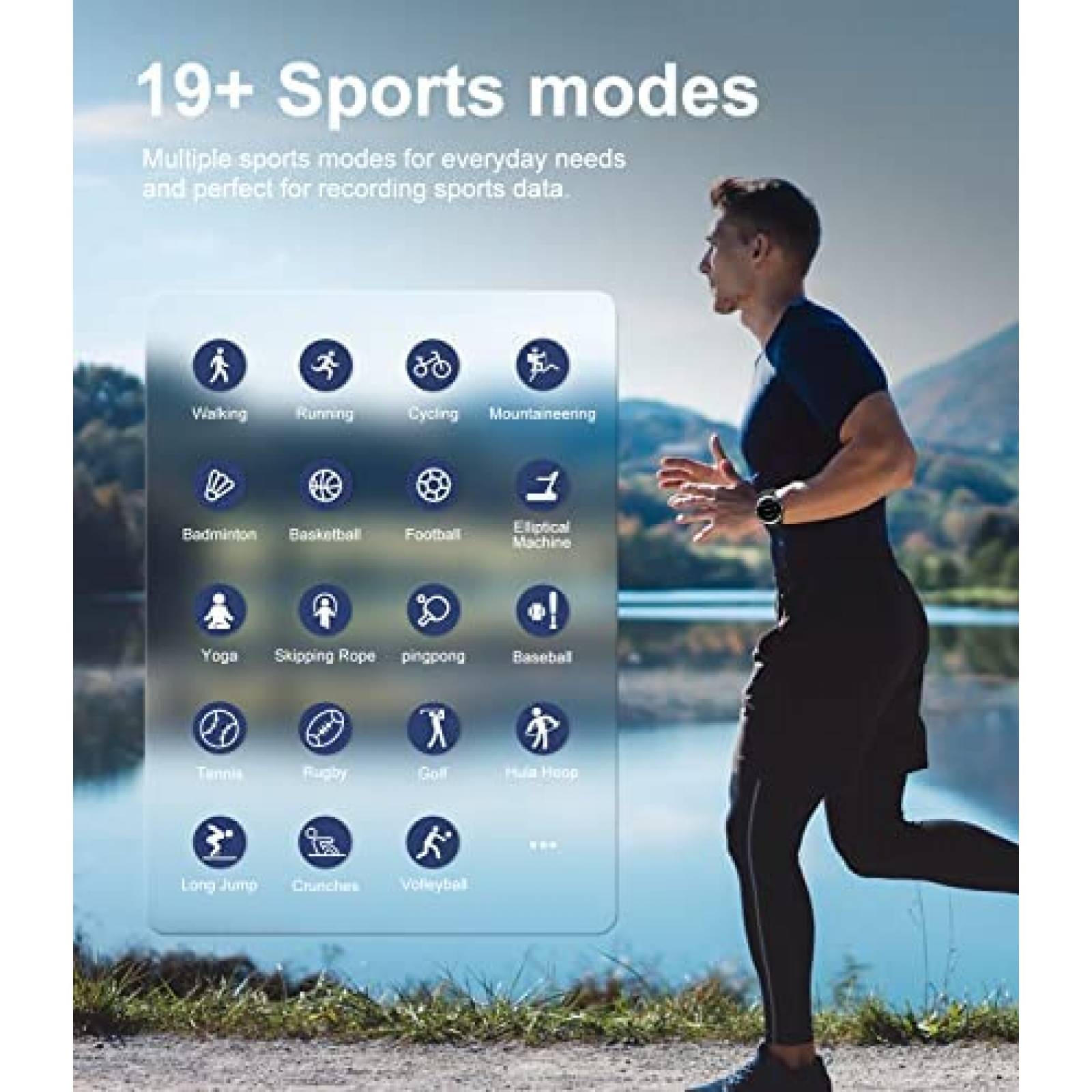 SmartWatch SIEMORL Fitness Bluetooth Touchscreen -Negro