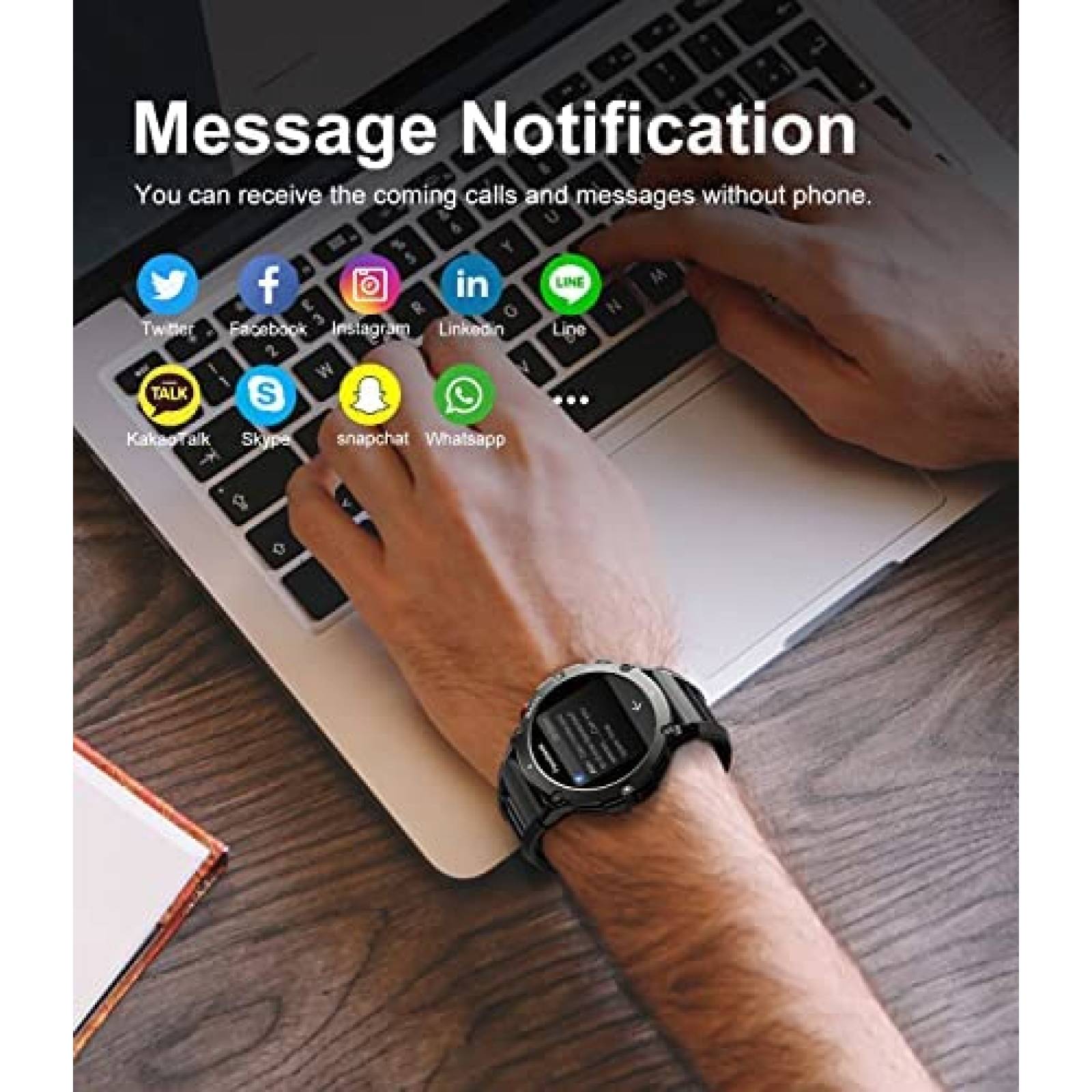 SmartWatch SIEMORL Fitness Bluetooth Touchscreen -Negro