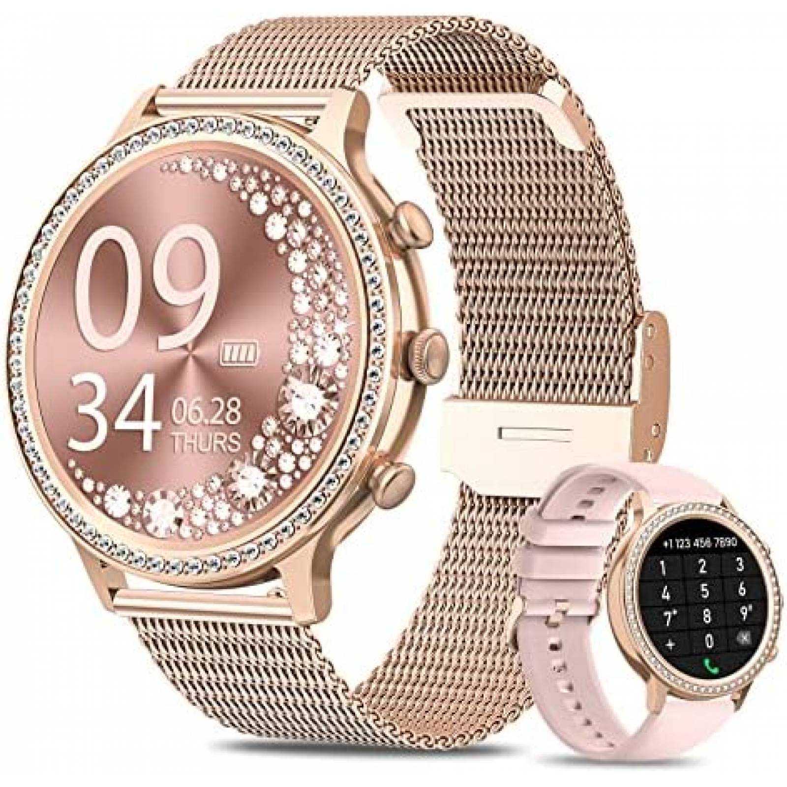 Smartwatch AKUMAKA Rastreador de Actividad Fisica -Rosa