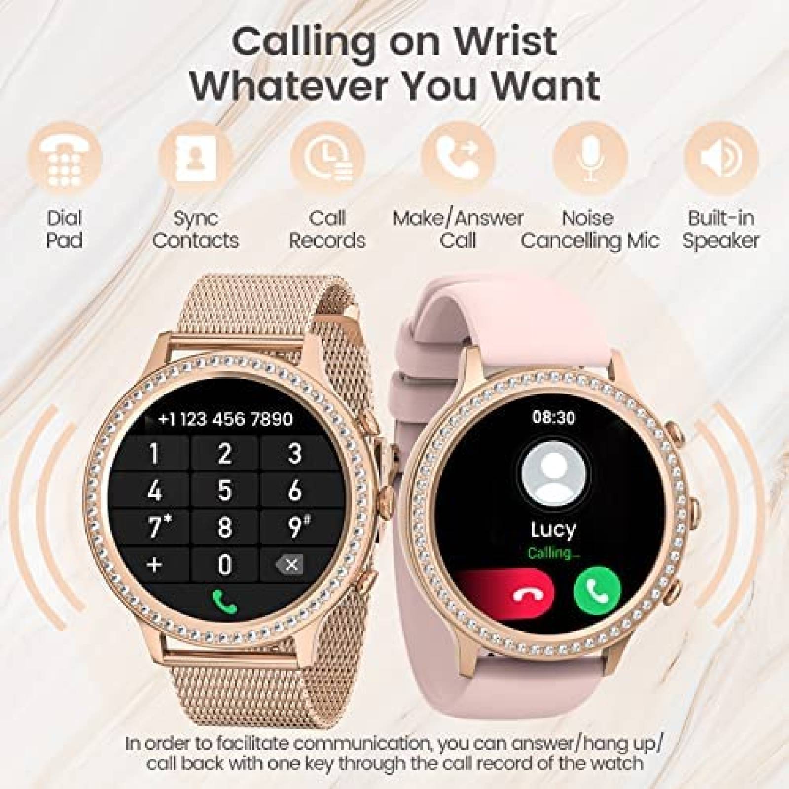 Smartwatch AKUMAKA Rastreador de Actividad Fisica -Rosa