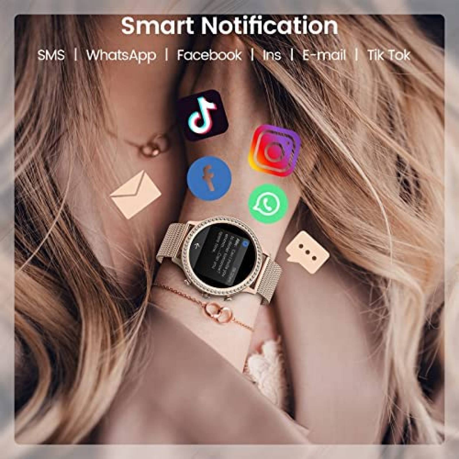 Smartwatch AKUMAKA Rastreador de Actividad Fisica -Rosa