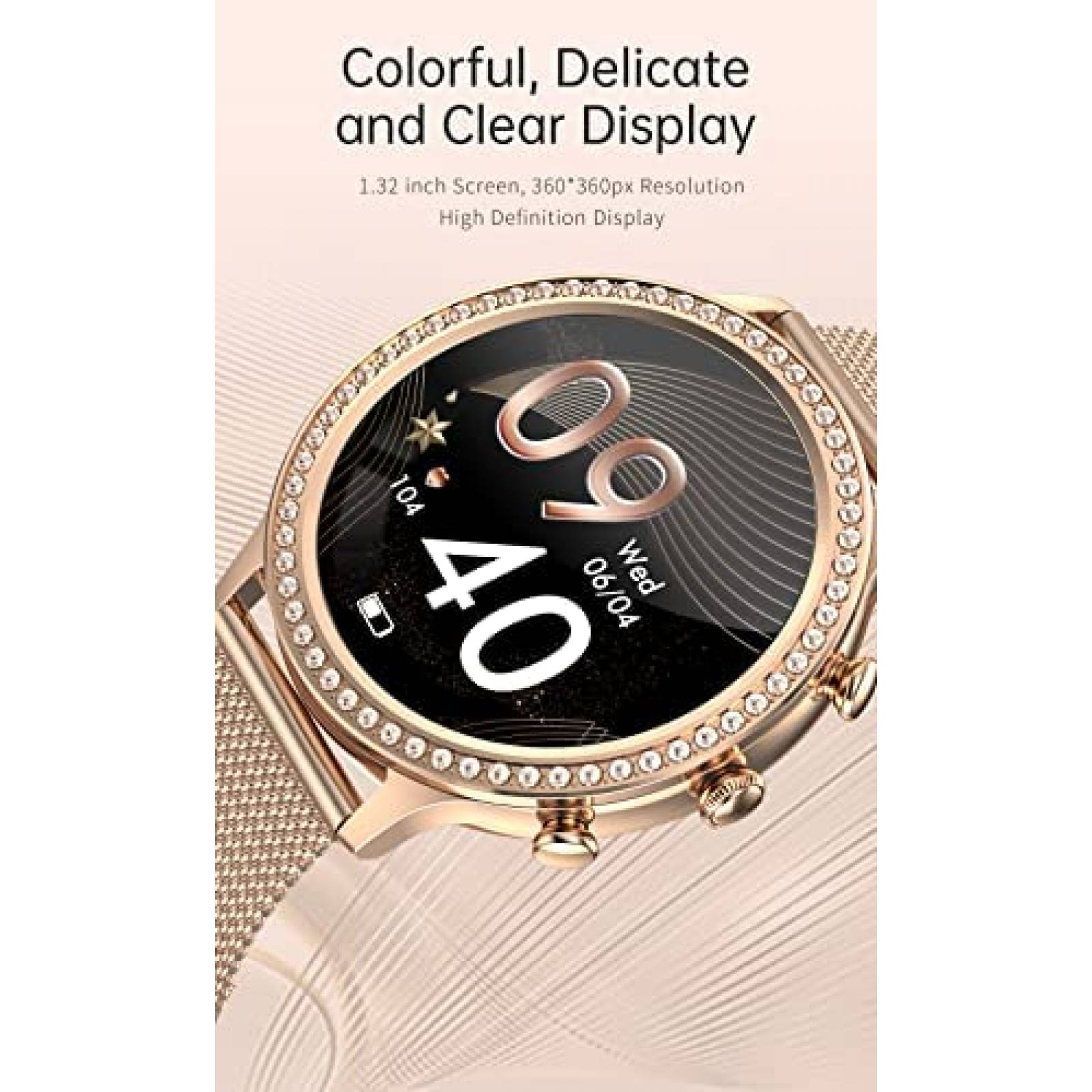 Smartwatch AKUMAKA Rastreador de Actividad Fisica -Rosa