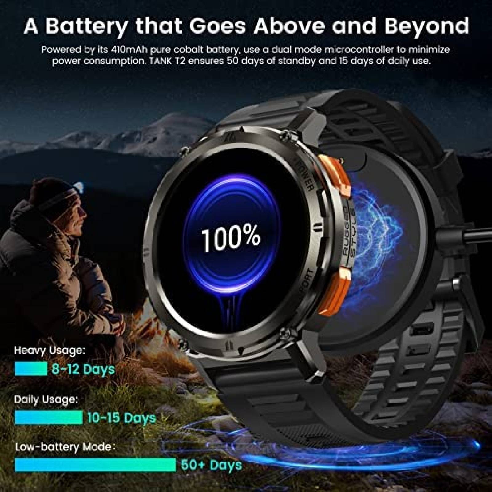 Smartwatch KOSPET Resistente al Agua AMOLED -Negro