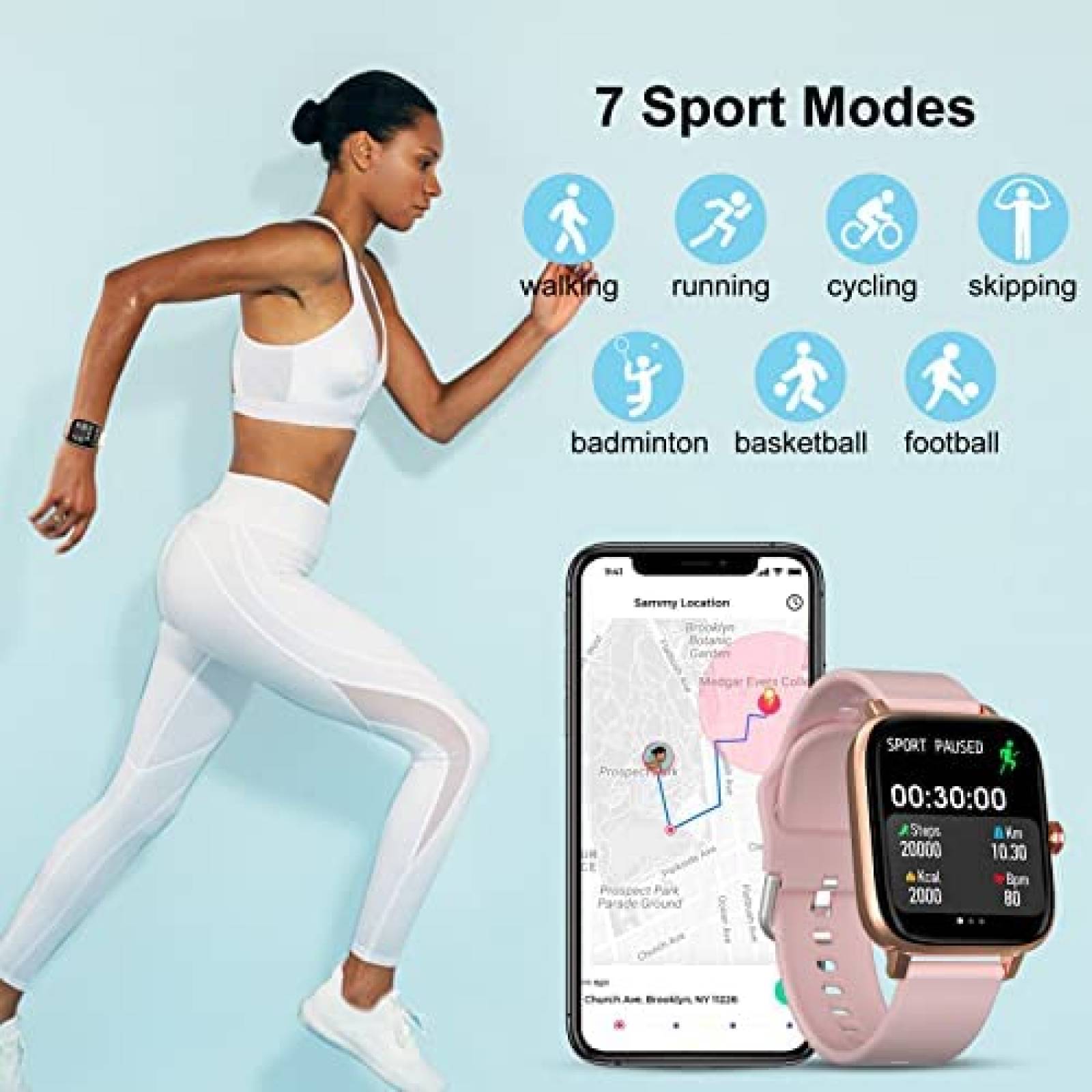 Smartwatch TOZDTO Para Responder/Hacer Llamadas GPS -Rosa