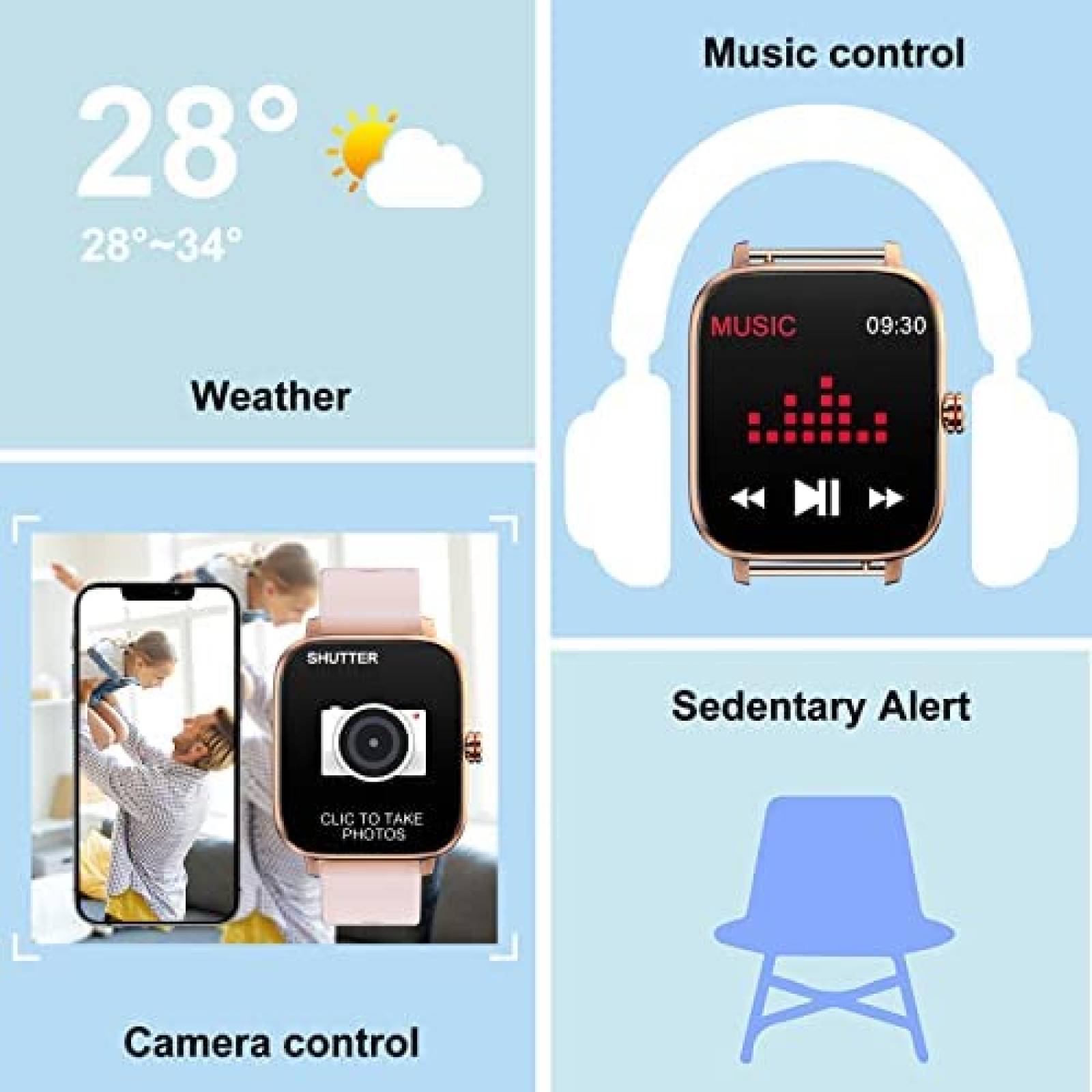 Smartwatch TOZDTO Para Responder/Hacer Llamadas GPS -Rosa