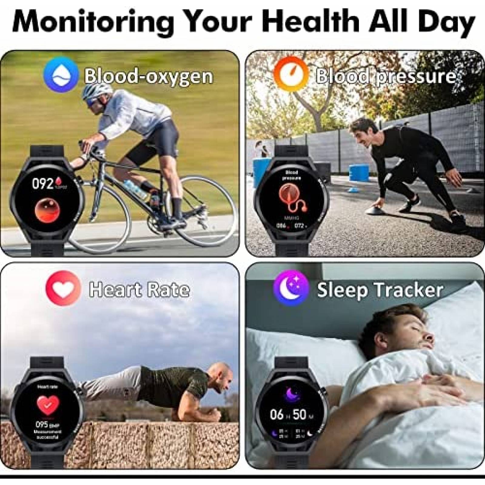 Smartwatch FTTMWTAG Para Responder/Hacer Llamadas -Negro