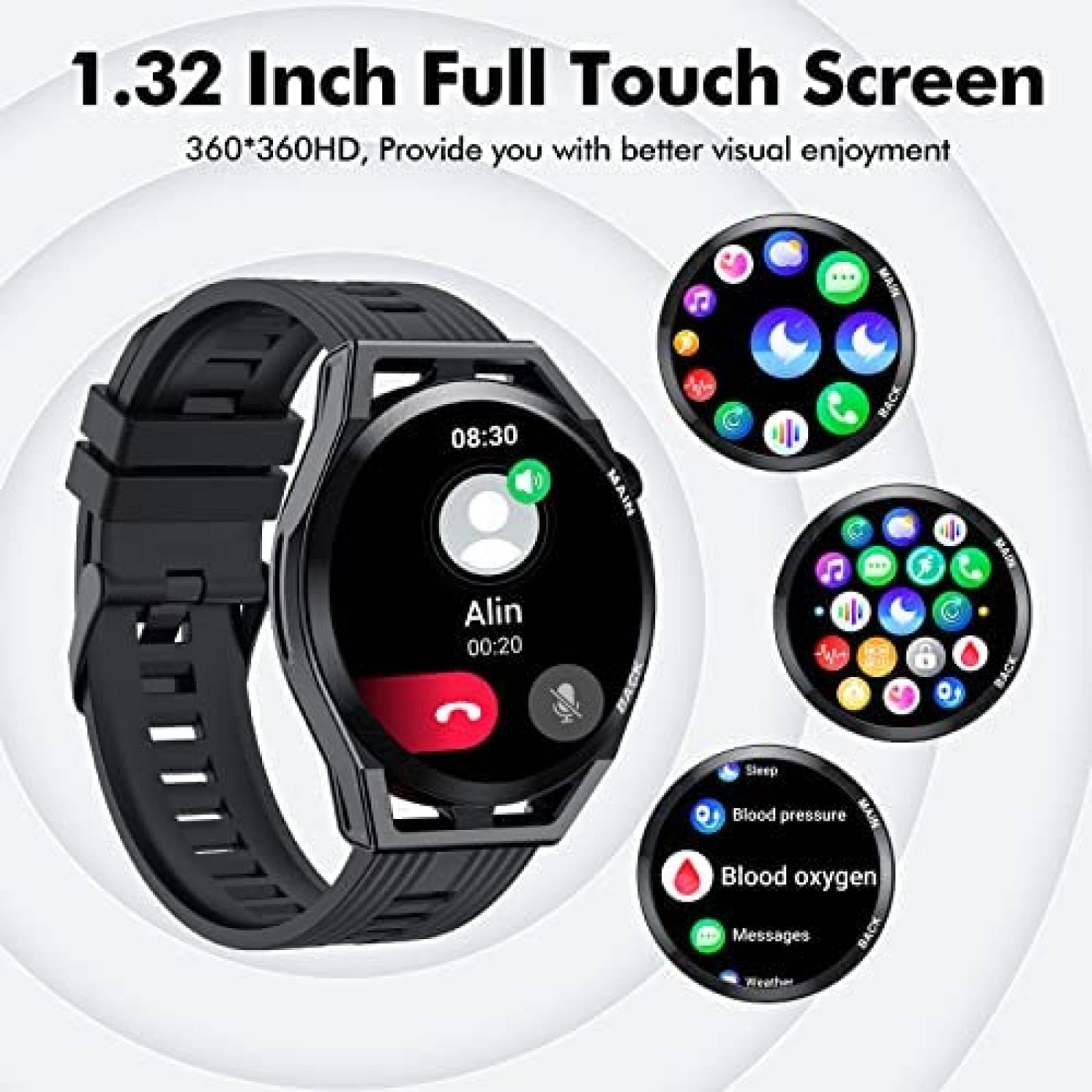 Smartwatch FTTMWTAG Para Responder/Hacer Llamadas -Negro