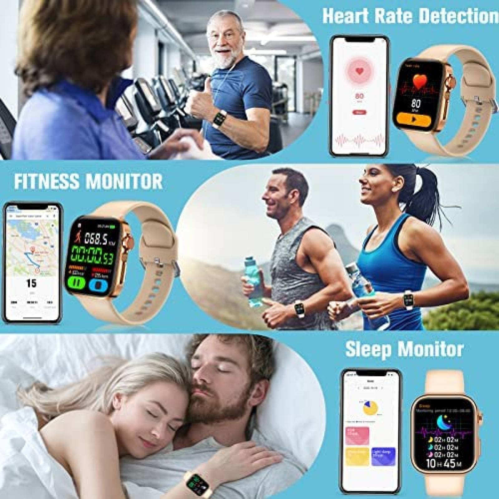 Smartwatch ACEDIS Rastreador de Actividad Fisica -Oro