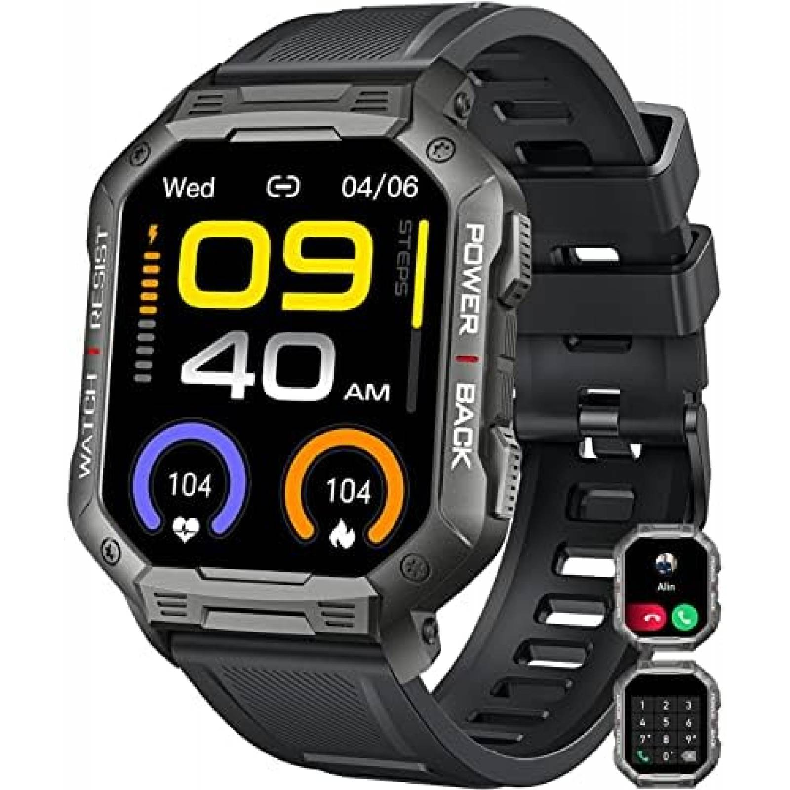 Smartwatch TAOPON Rastreador de Actividad Fisica -Negro