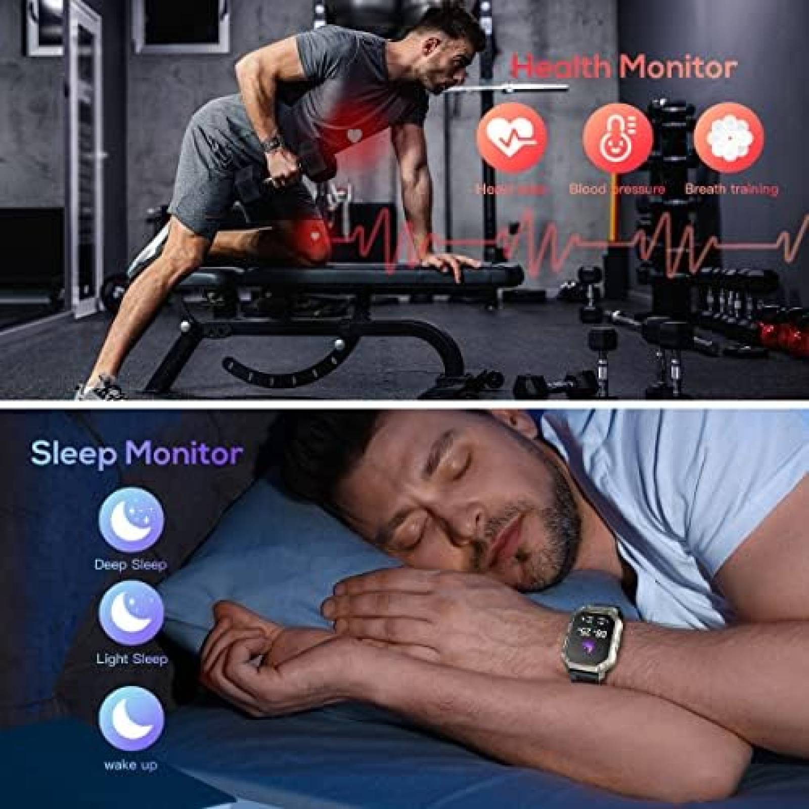 Smartwatch TAOPON Rastreador de Actividad Fisica -Negro