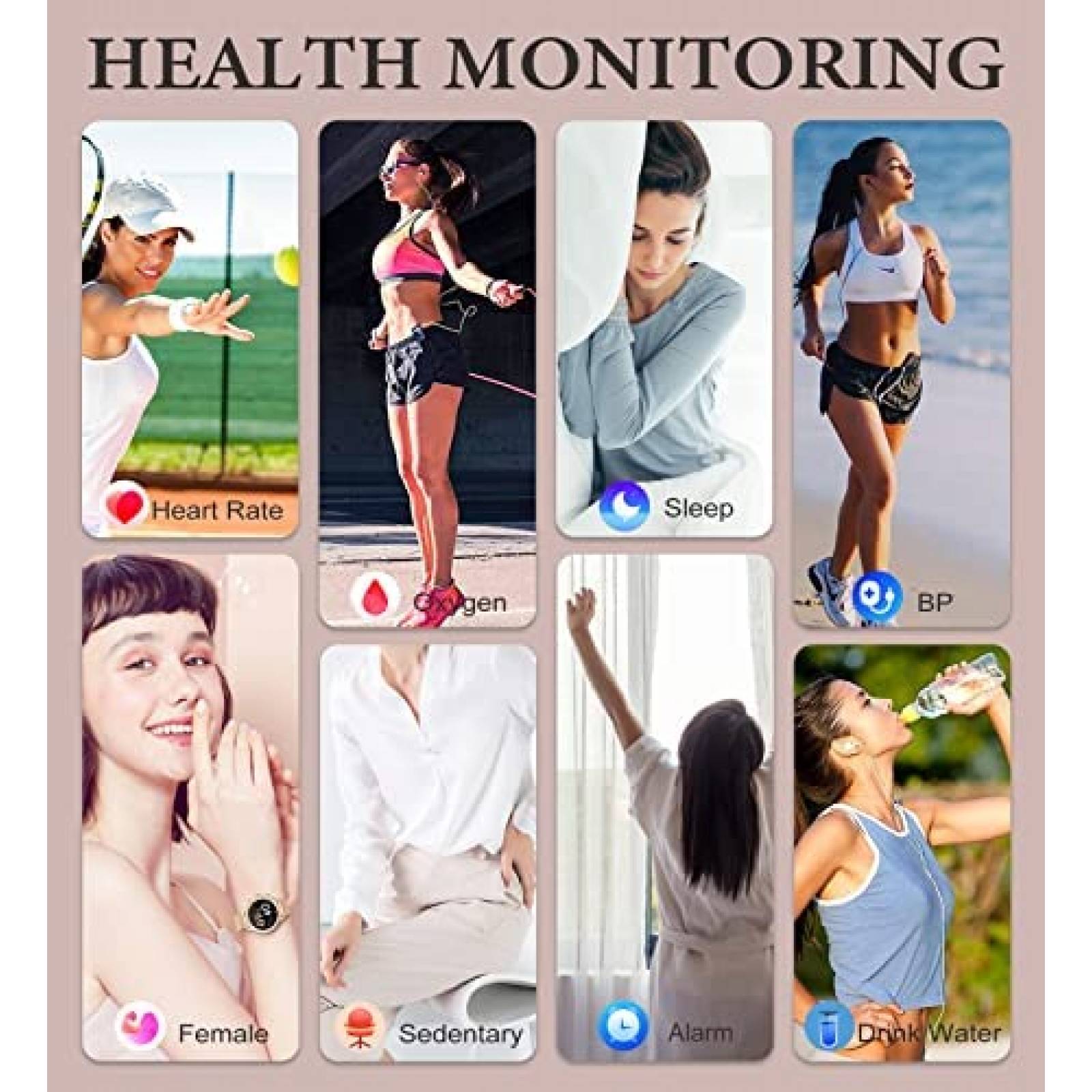 SmartWatch LARET Fitness Bluetooth Touchscreen -Dorado