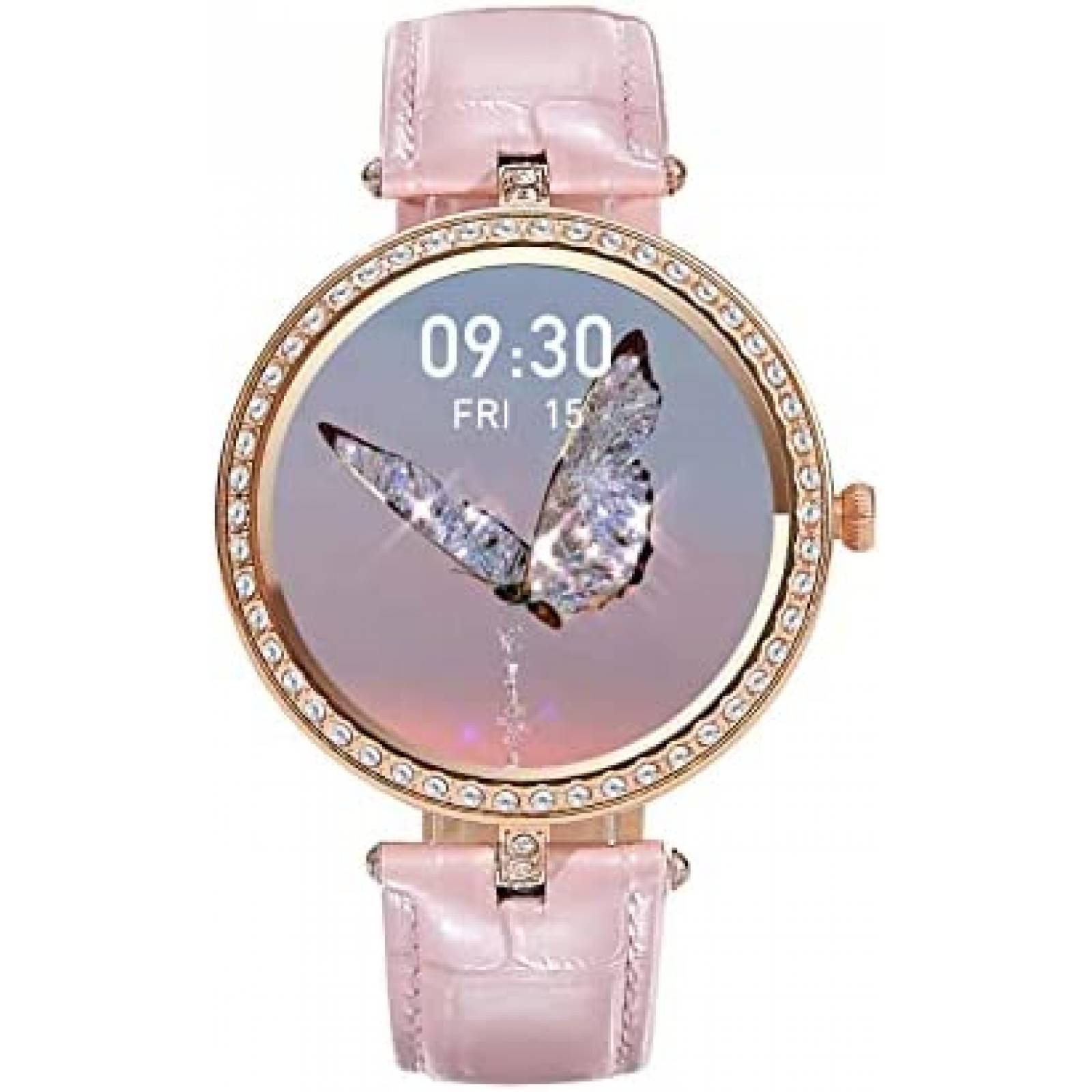 Smartwatch JENYNG 1.3'' Resiste al Agua Control Voz -Rosa