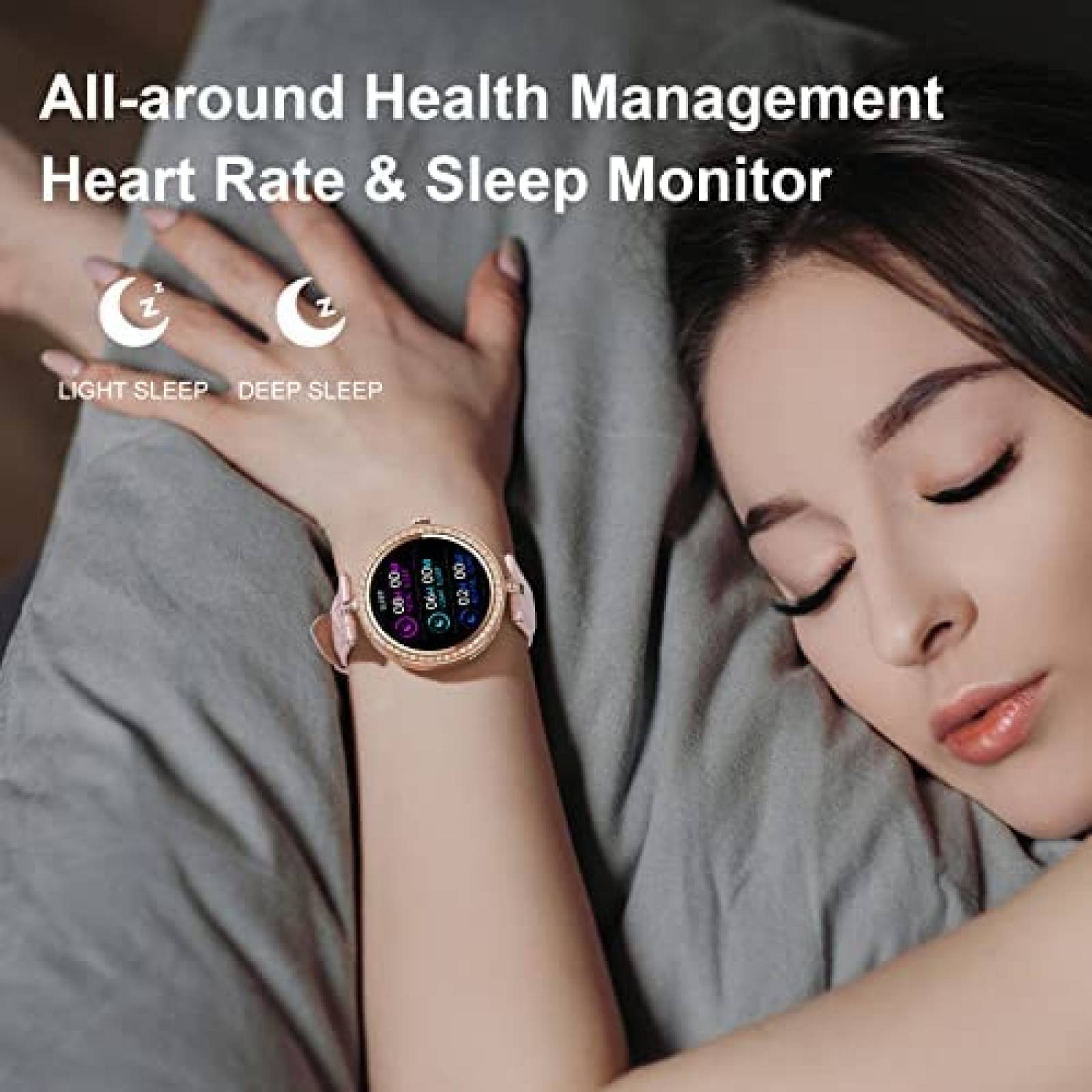 Smartwatch JENYNG 1.3'' Resiste al Agua Control Voz -Rosa