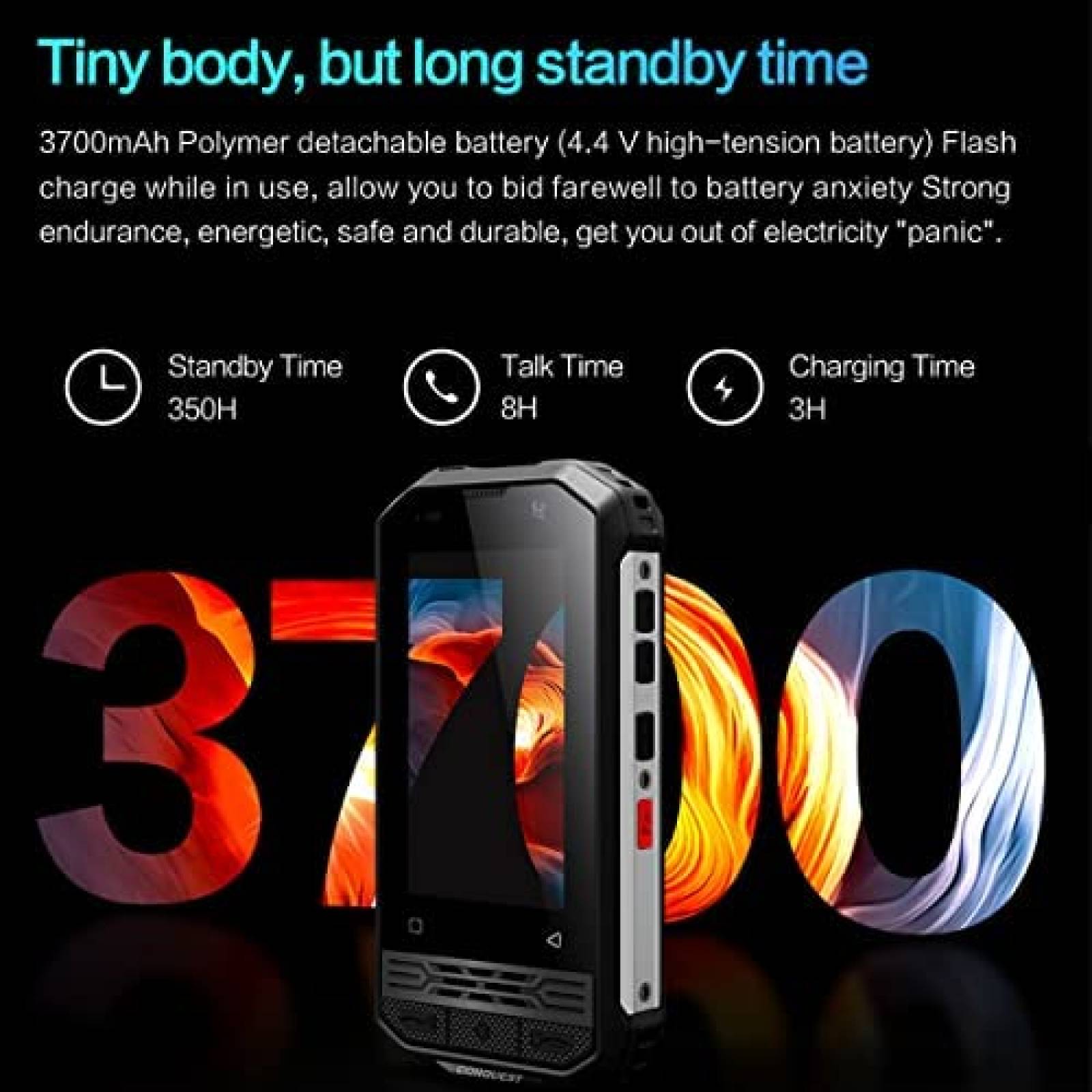 Mini Celular CONQUEST F2 3'' Heavy Duty 6 RAM 128GB 3700mAh