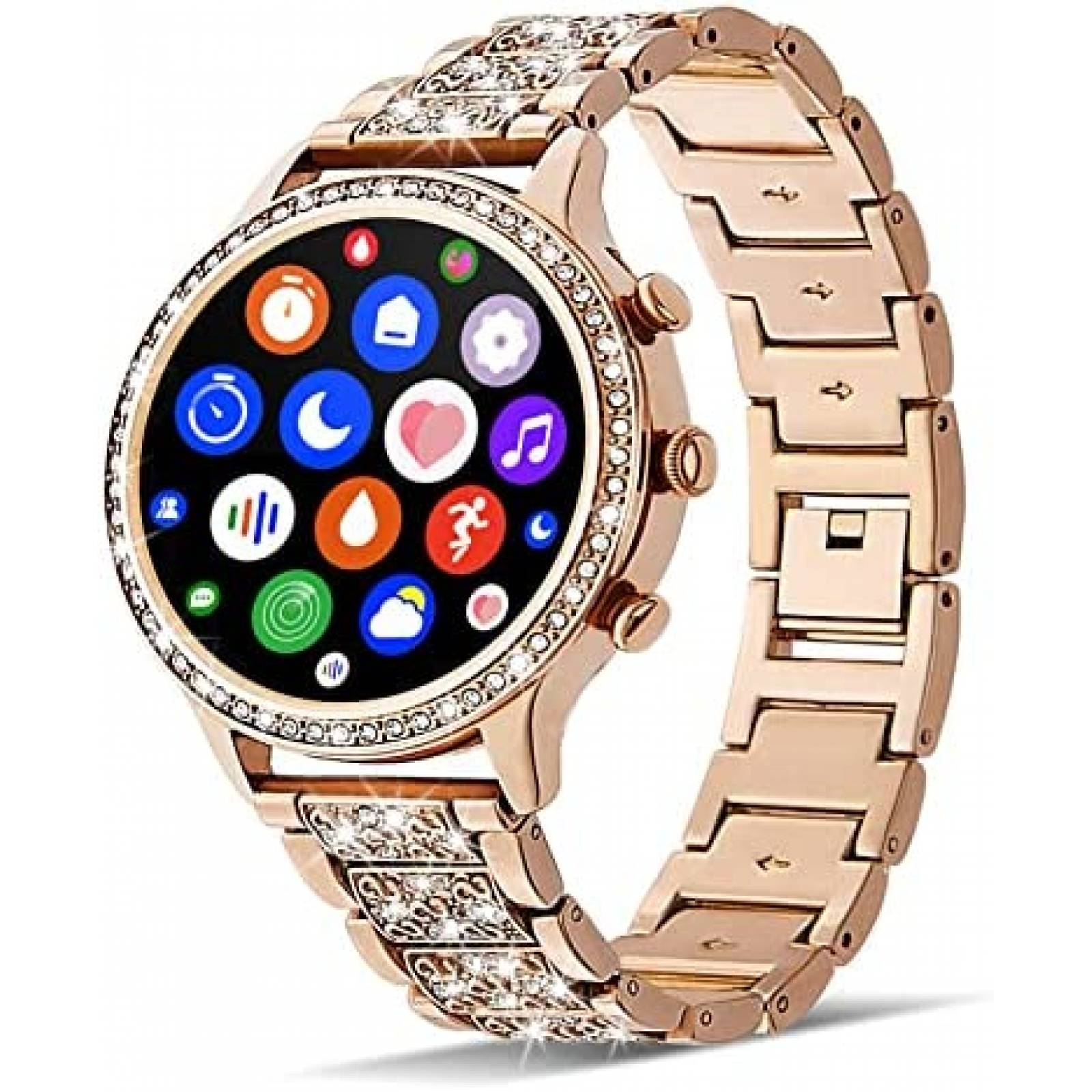 Smartwatch JENYNG Mide Frecuencia Cardiaca Tactil -Dorado