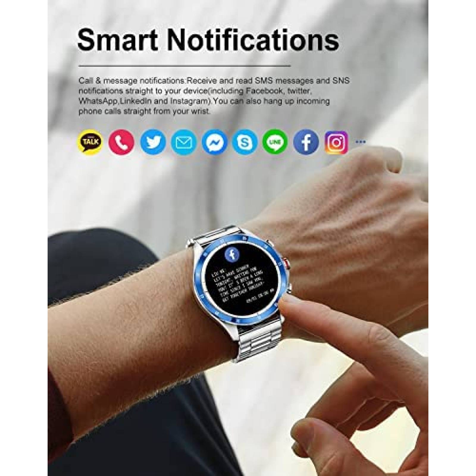 SmartWatch LIGE Fitness Bluetooth Touchscreen -Plata