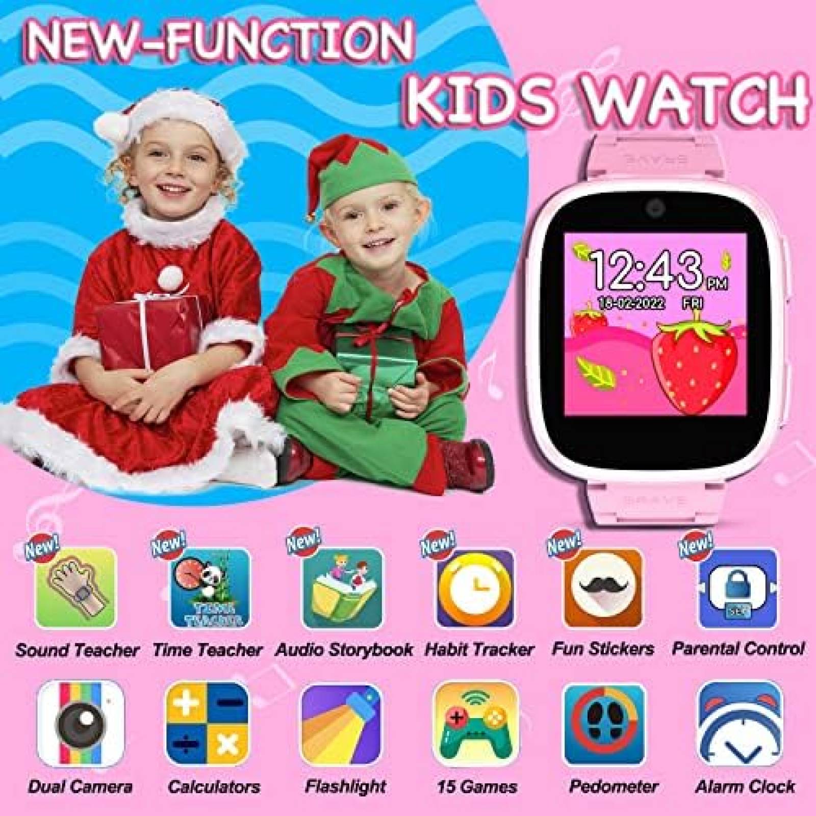 Smartwatch Vogchar Xa18 Para Niños Con Camara -Rosa