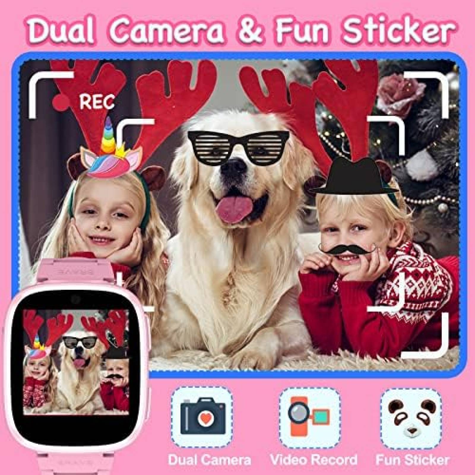 Smartwatch Vogchar Xa18 Para Niños Con Camara -Rosa