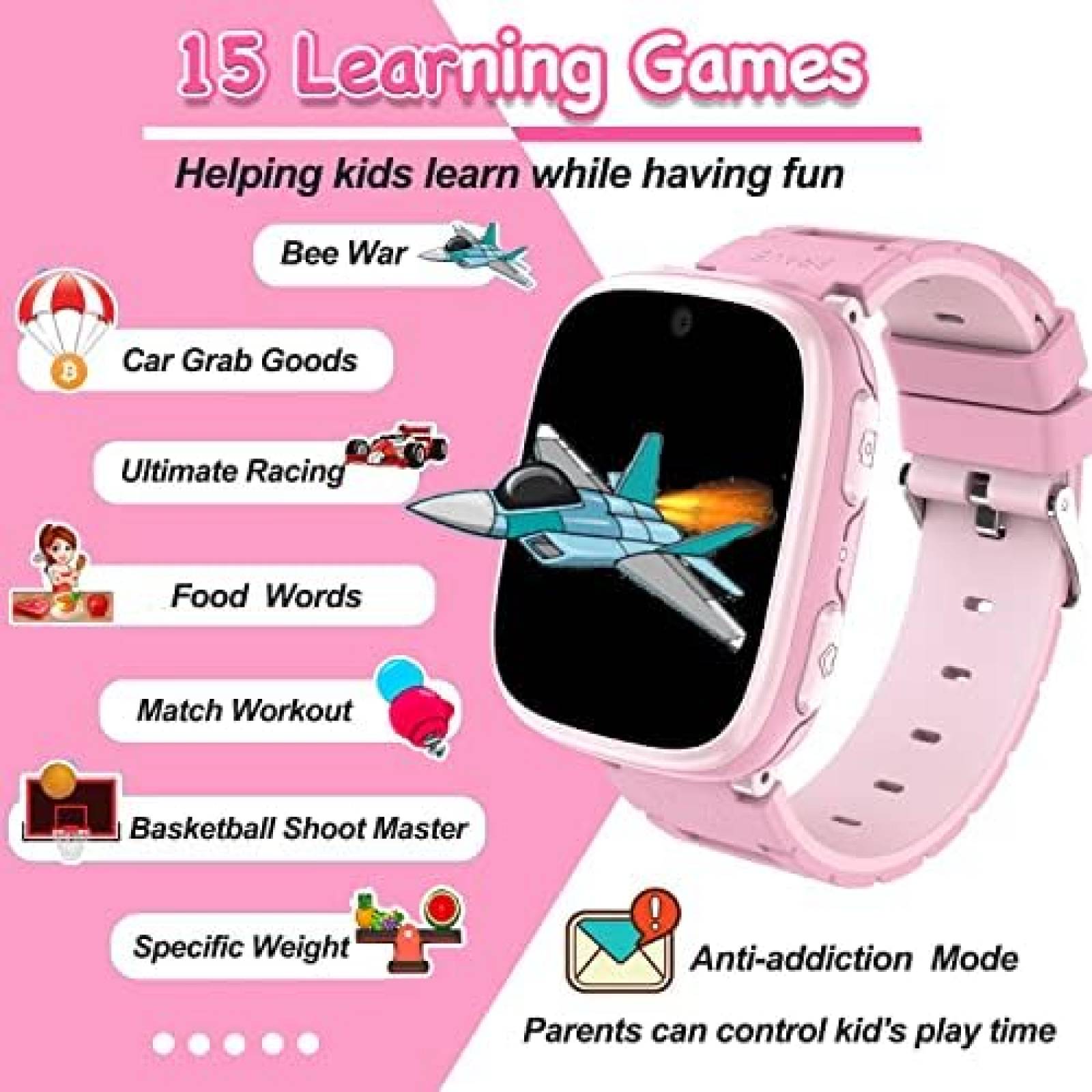 Smartwatch Vogchar Xa18 Para Niños Con Camara -Rosa