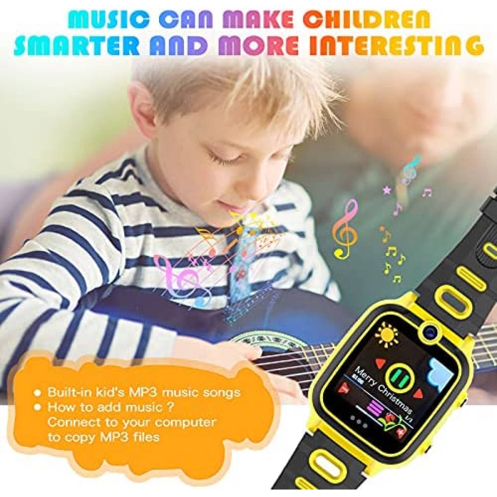Reloj Inteligente Ralehong Para Niños con Juegos -Amarillo