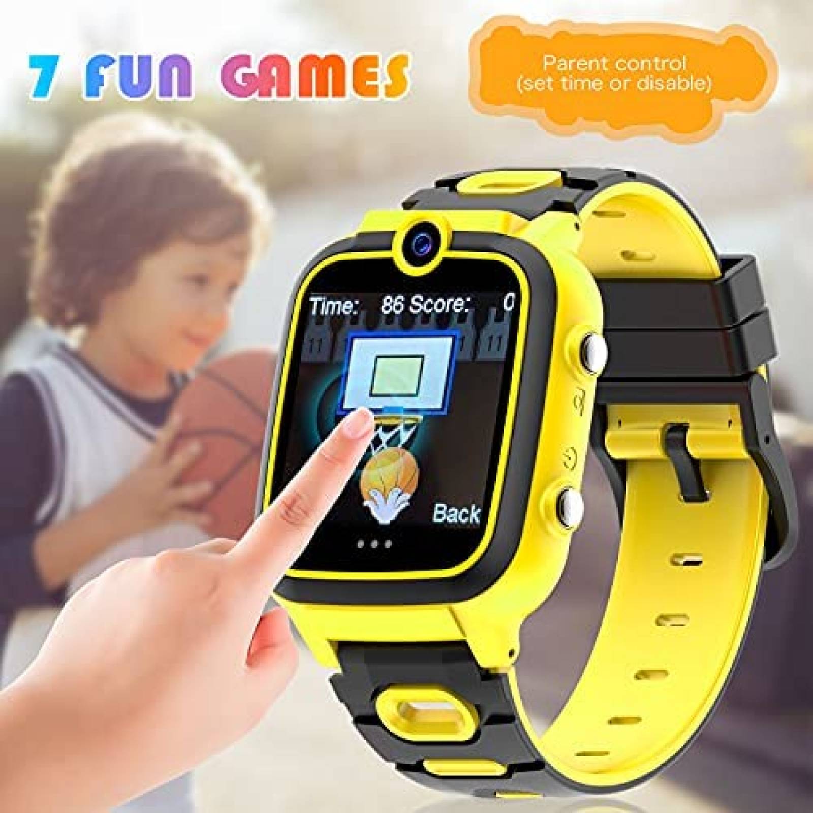 Reloj Inteligente Ralehong Para Niños con Juegos -Amarillo