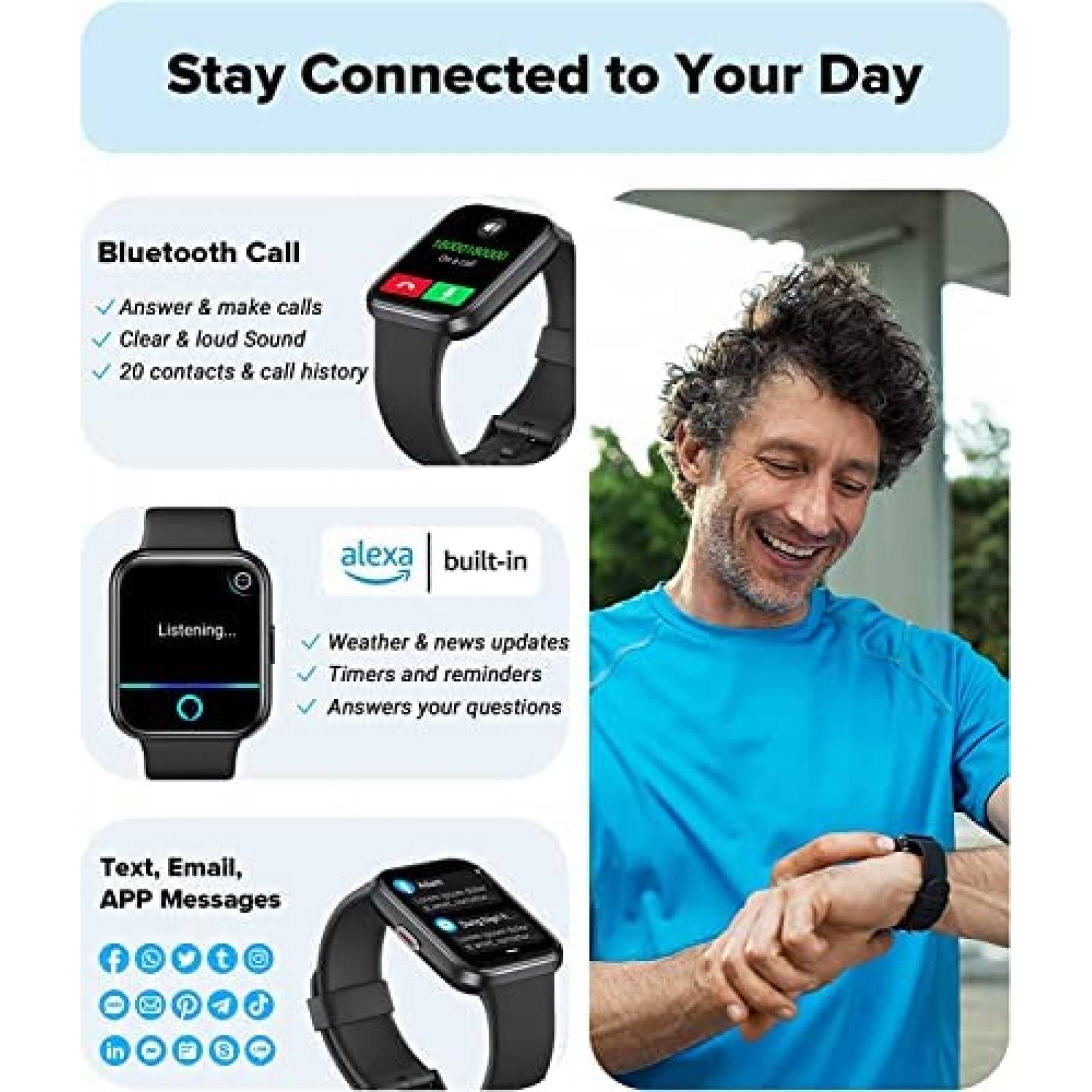 Smartwatch Aeac Para Responder/Hacer Llamadas -Negro