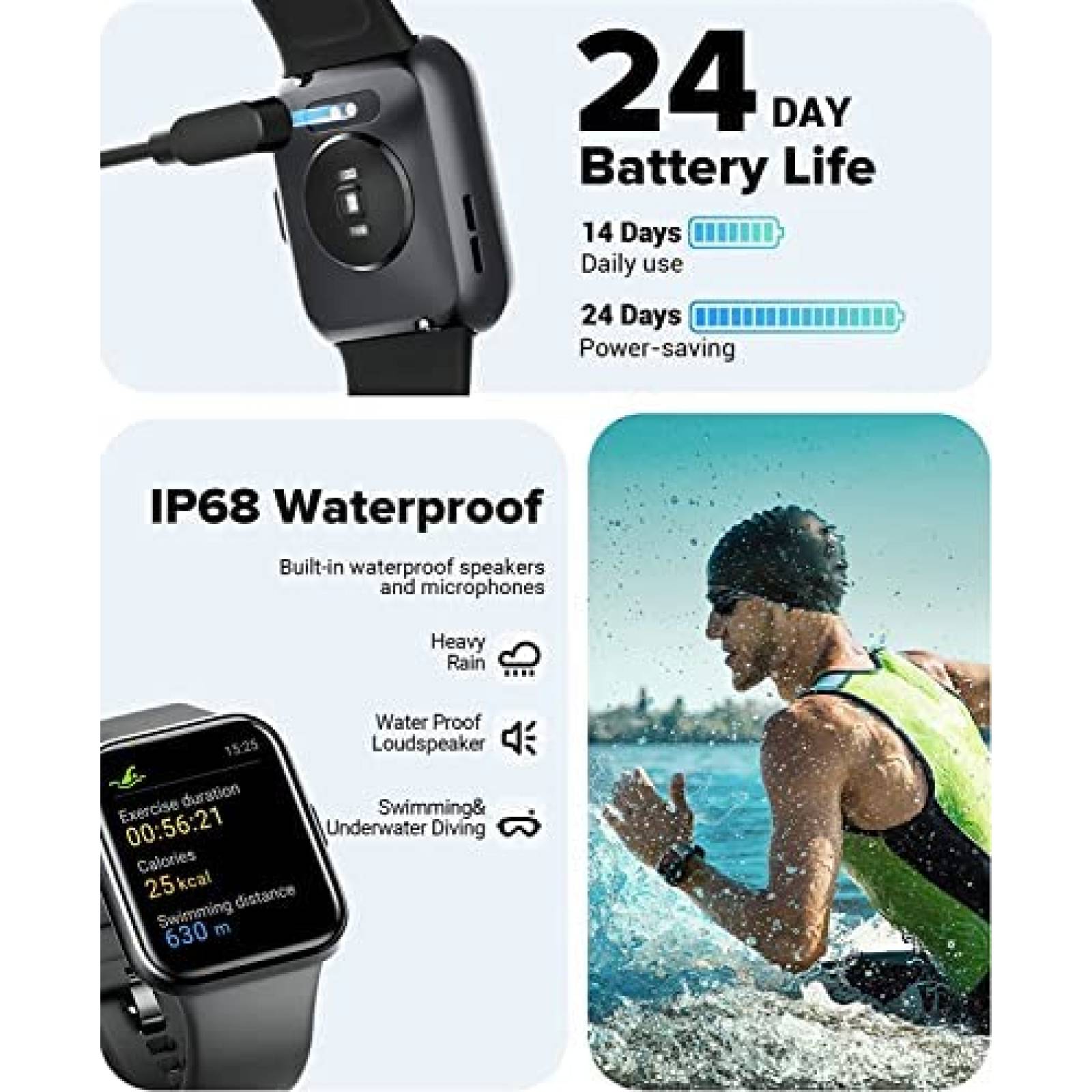 Smartwatch Aeac Para Responder/Hacer Llamadas -Negro
