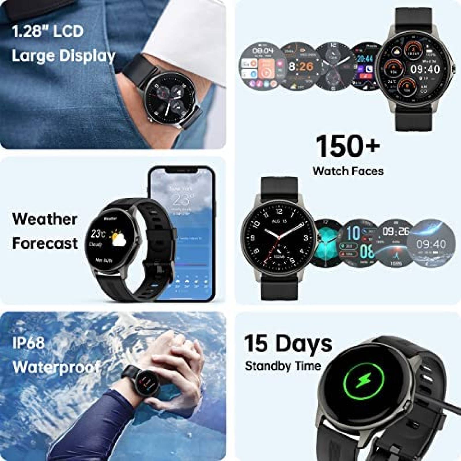 Smartwatch ENOMIR LW51 Rastreador de Actividad Fisica -Negro